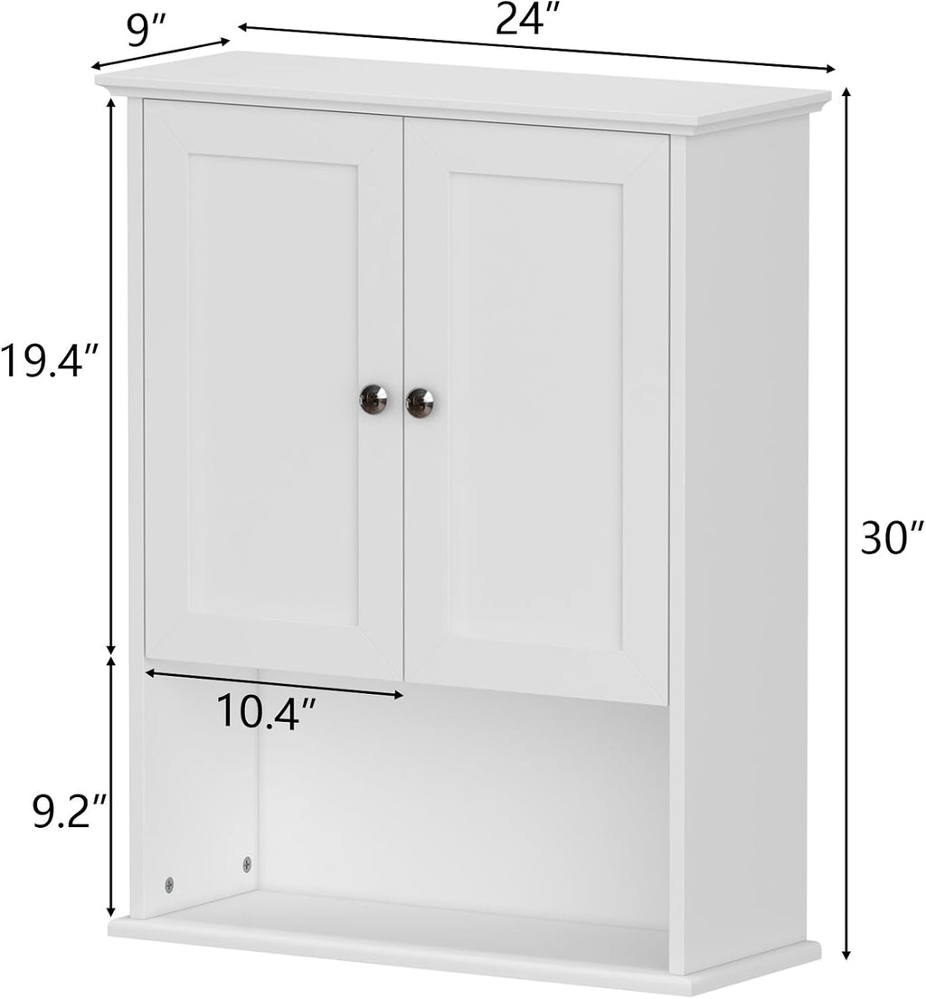 White Bathroom Wall Storage Cabinet