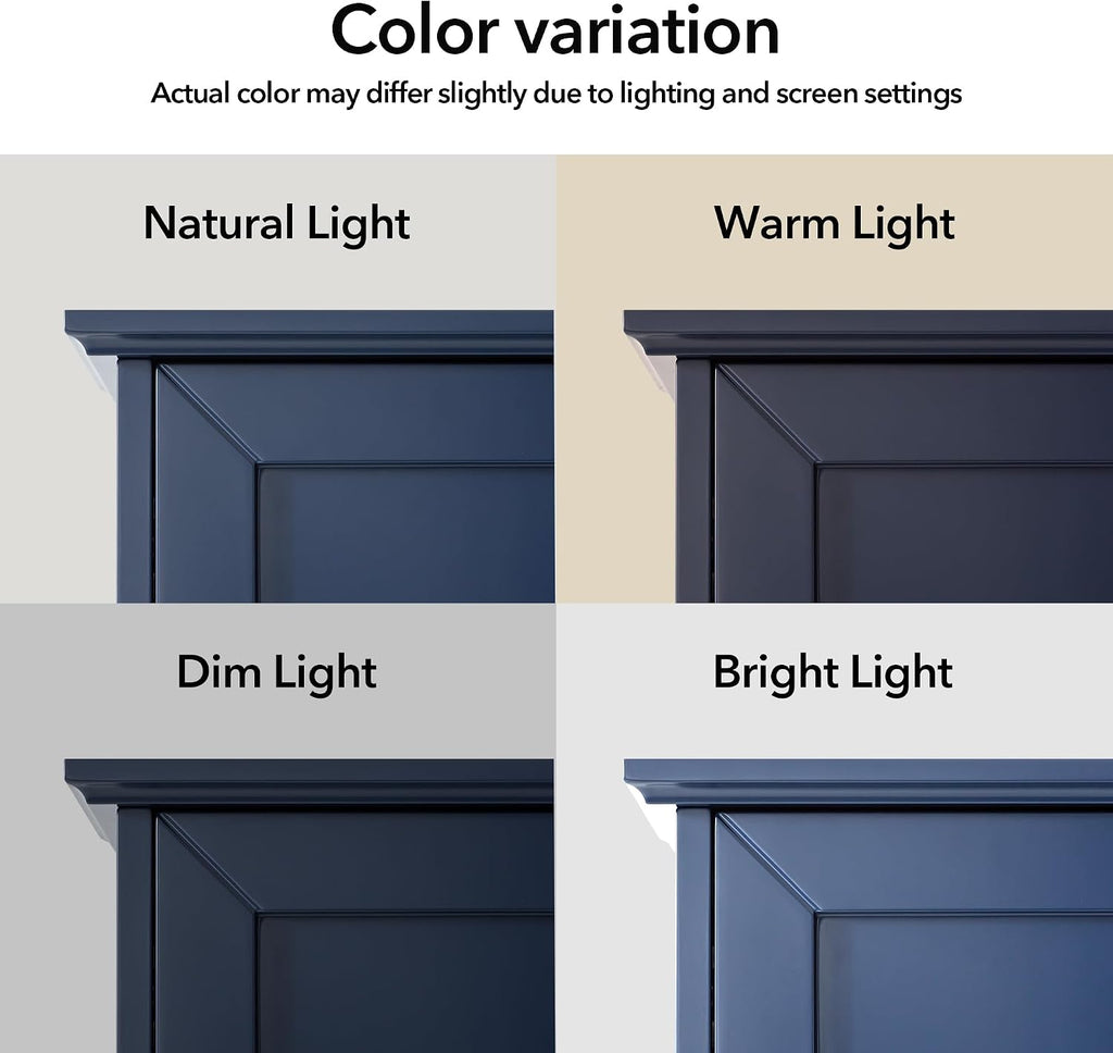 Navy Blue Bathroom Wall Storage Cabinet