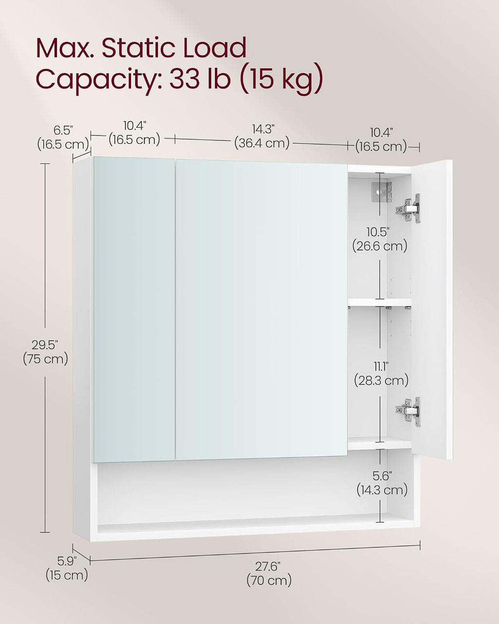White Mirror Medicine Cabinet