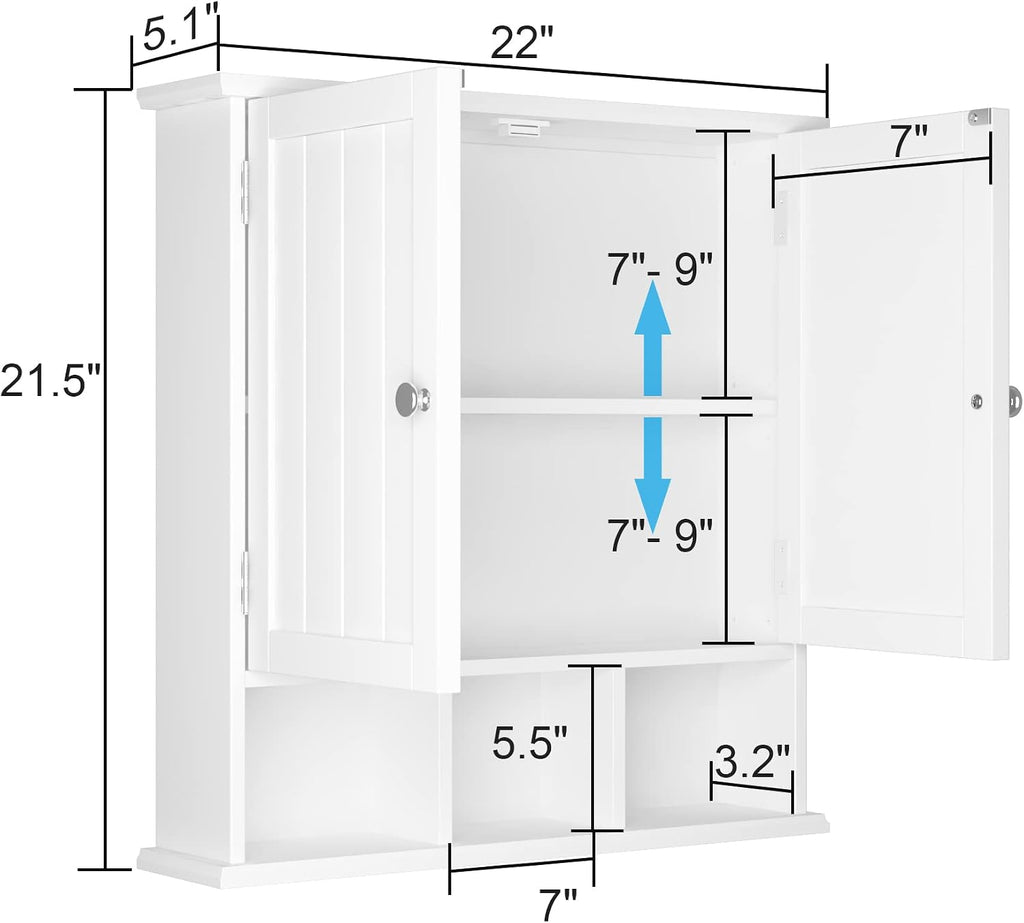 White Wall Mounted Bathroom Storage Cabinet