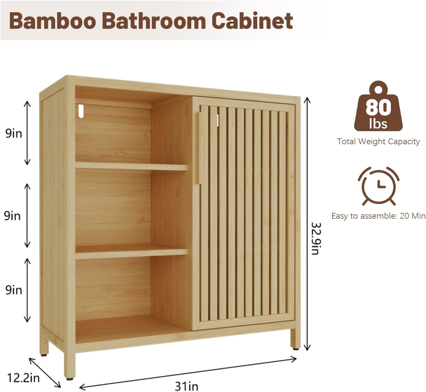 Bamboo Freestanding Bathroom Cabinet