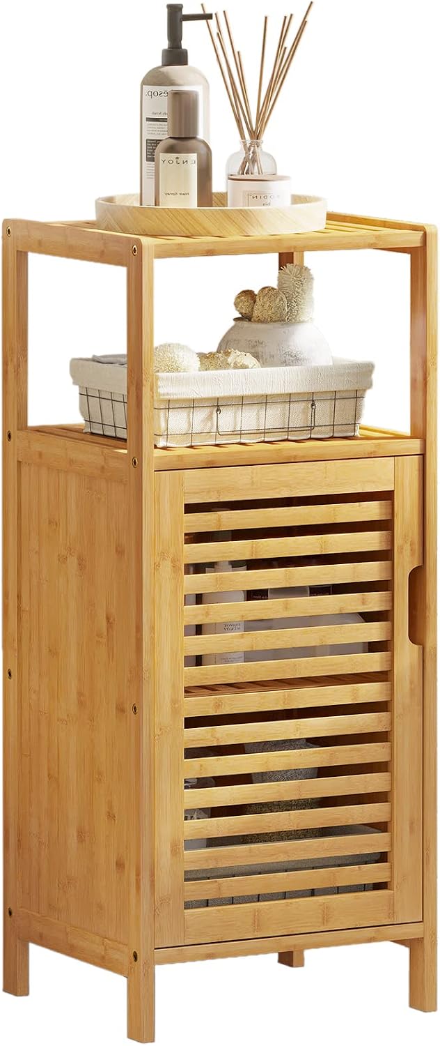 Bamboo Freestanding Bathroom Storage Cabinet