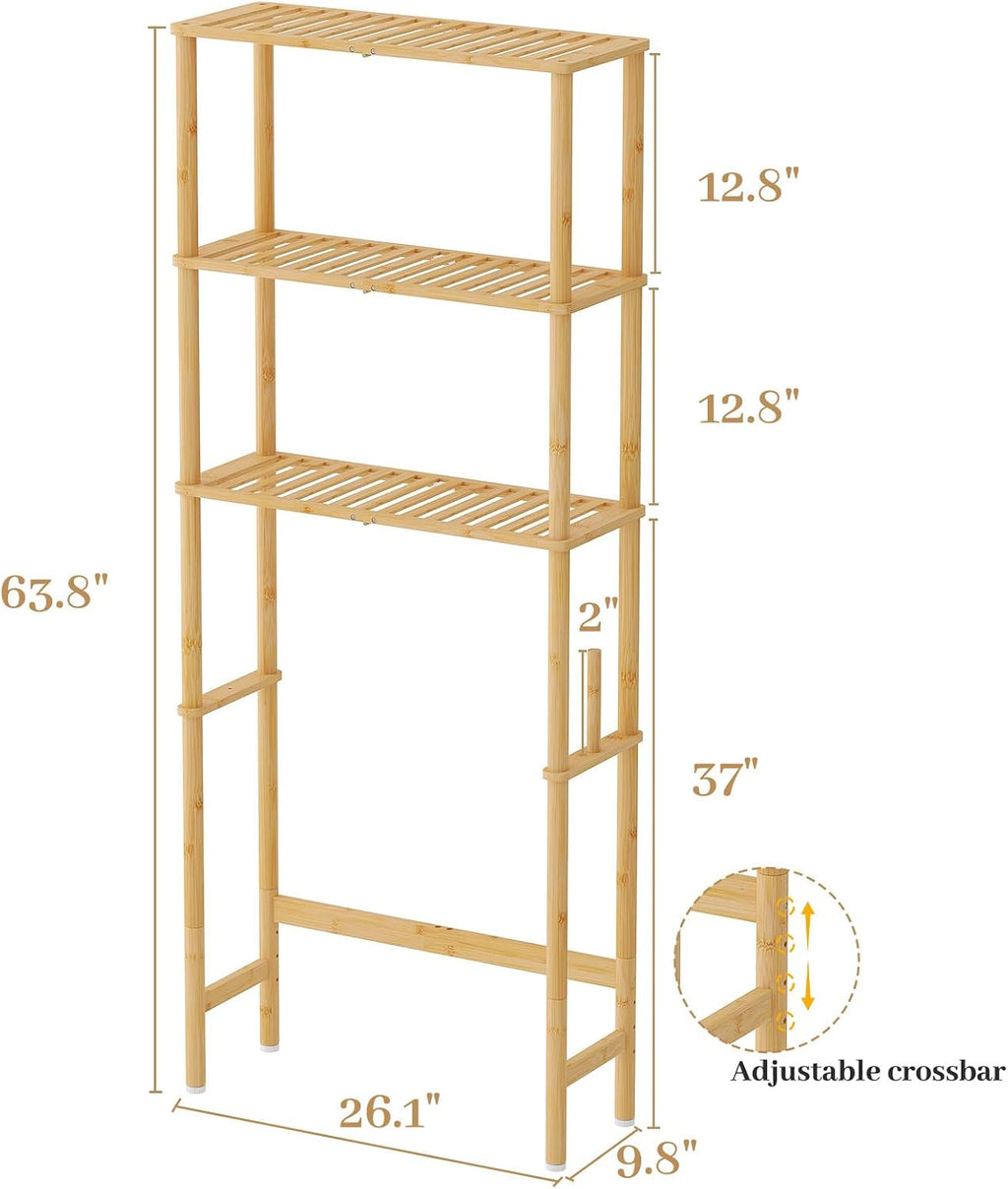 Bamboo Freestanding Over Toilet Shelves