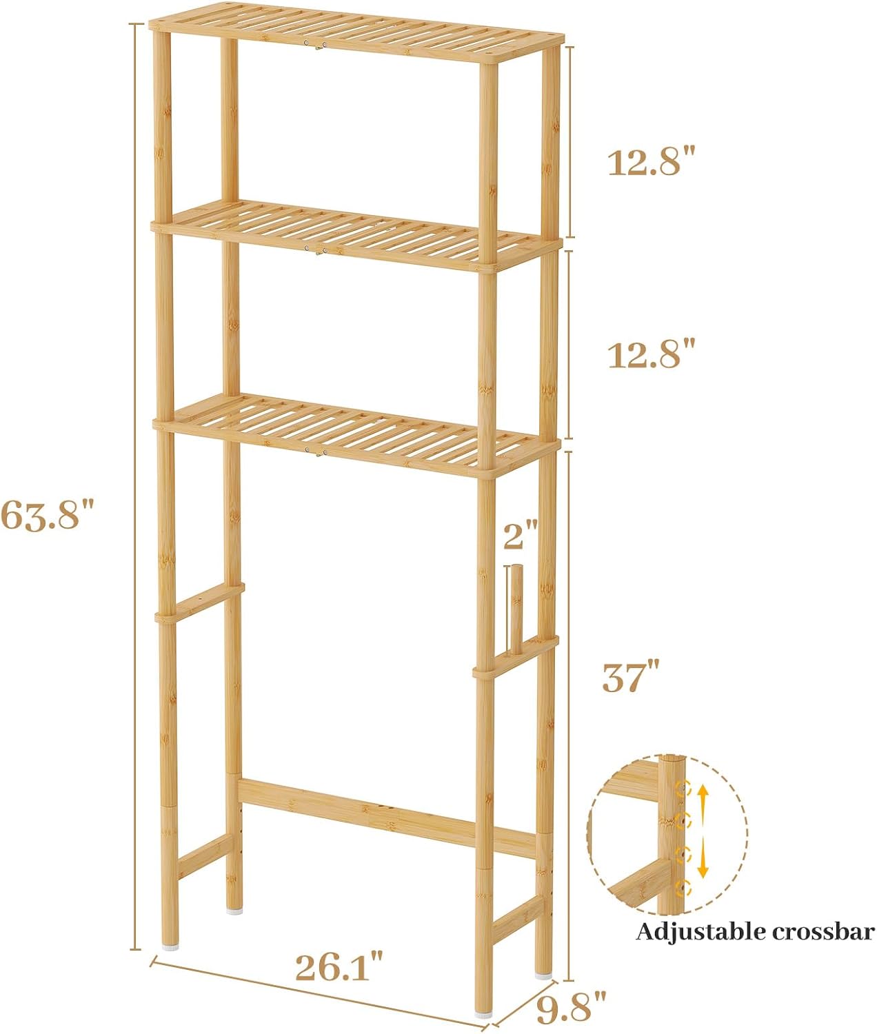 Bamboo Freestanding Over Toilet Shelves