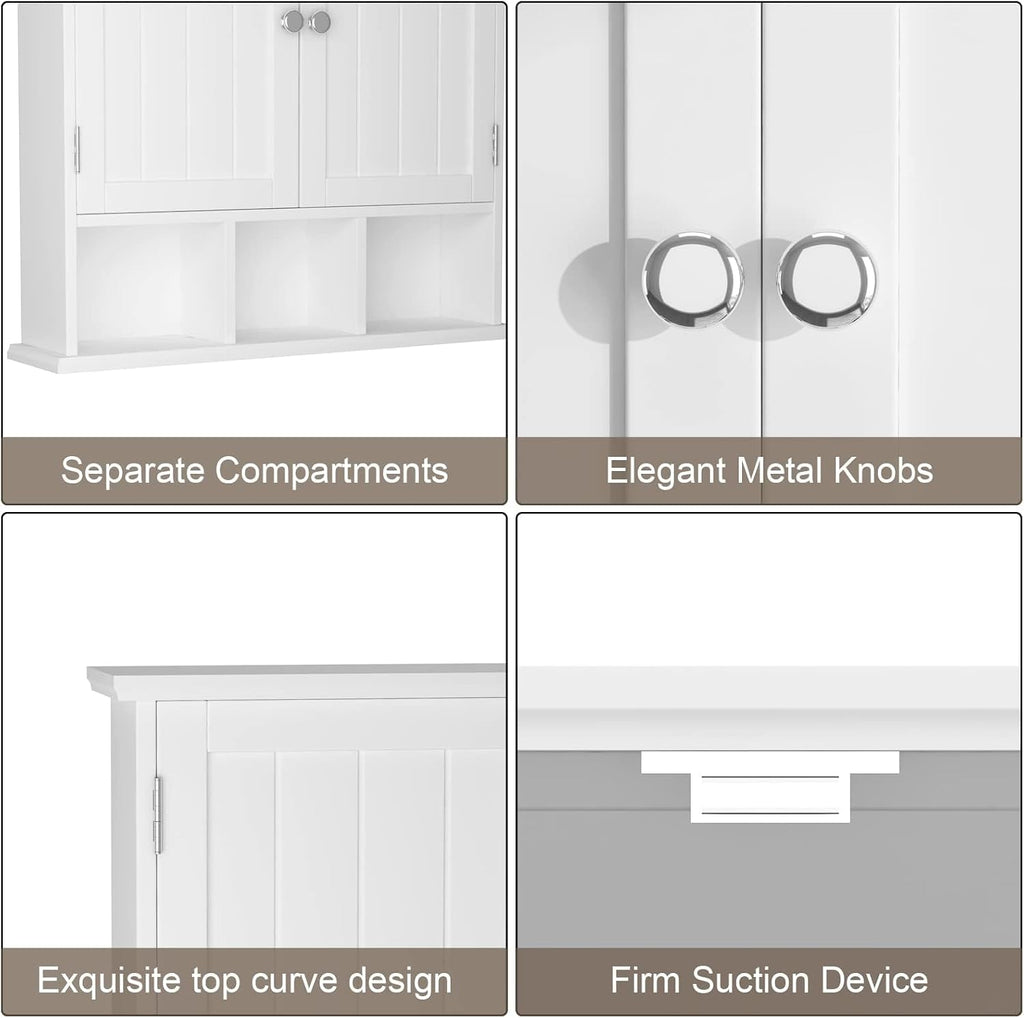 White Wall Mounted Bathroom Storage Cabinet