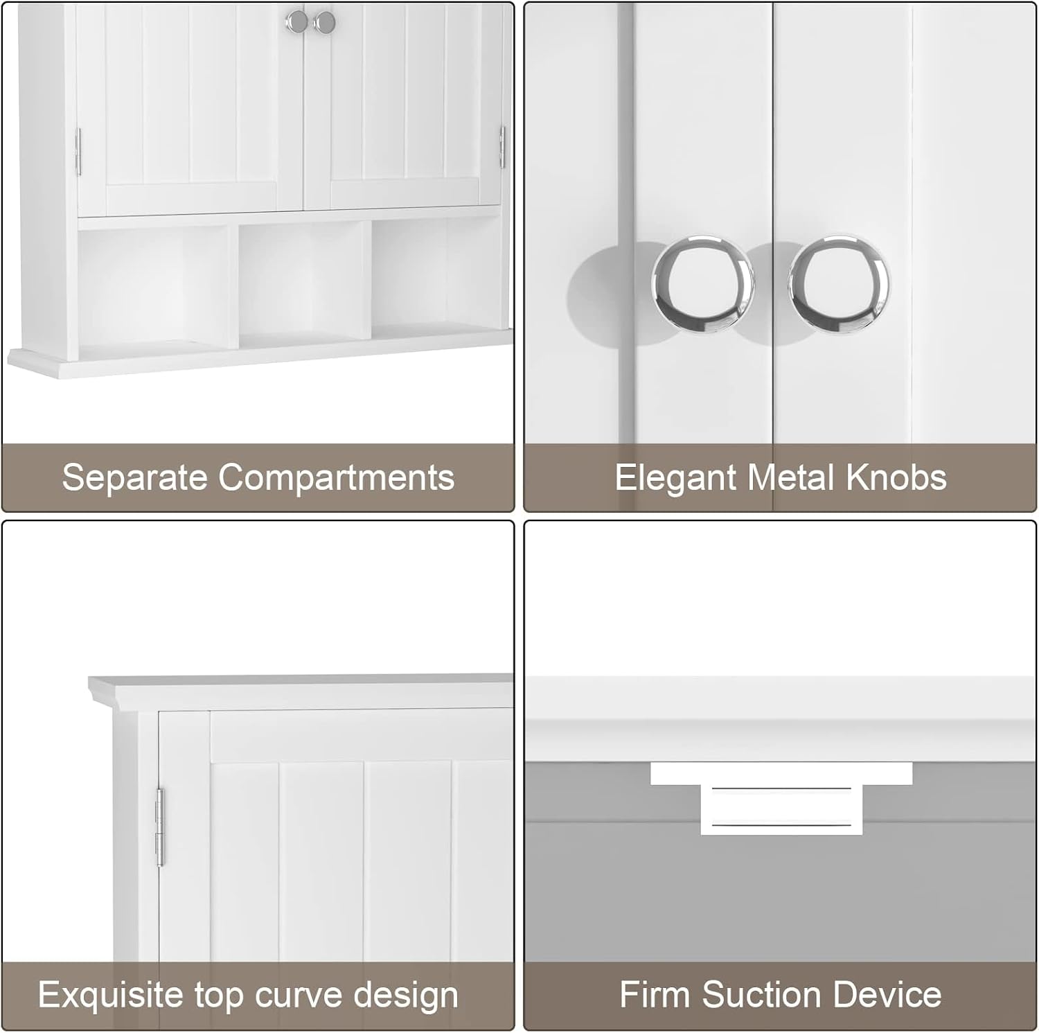 White Wall Mounted Bathroom Storage Cabinet