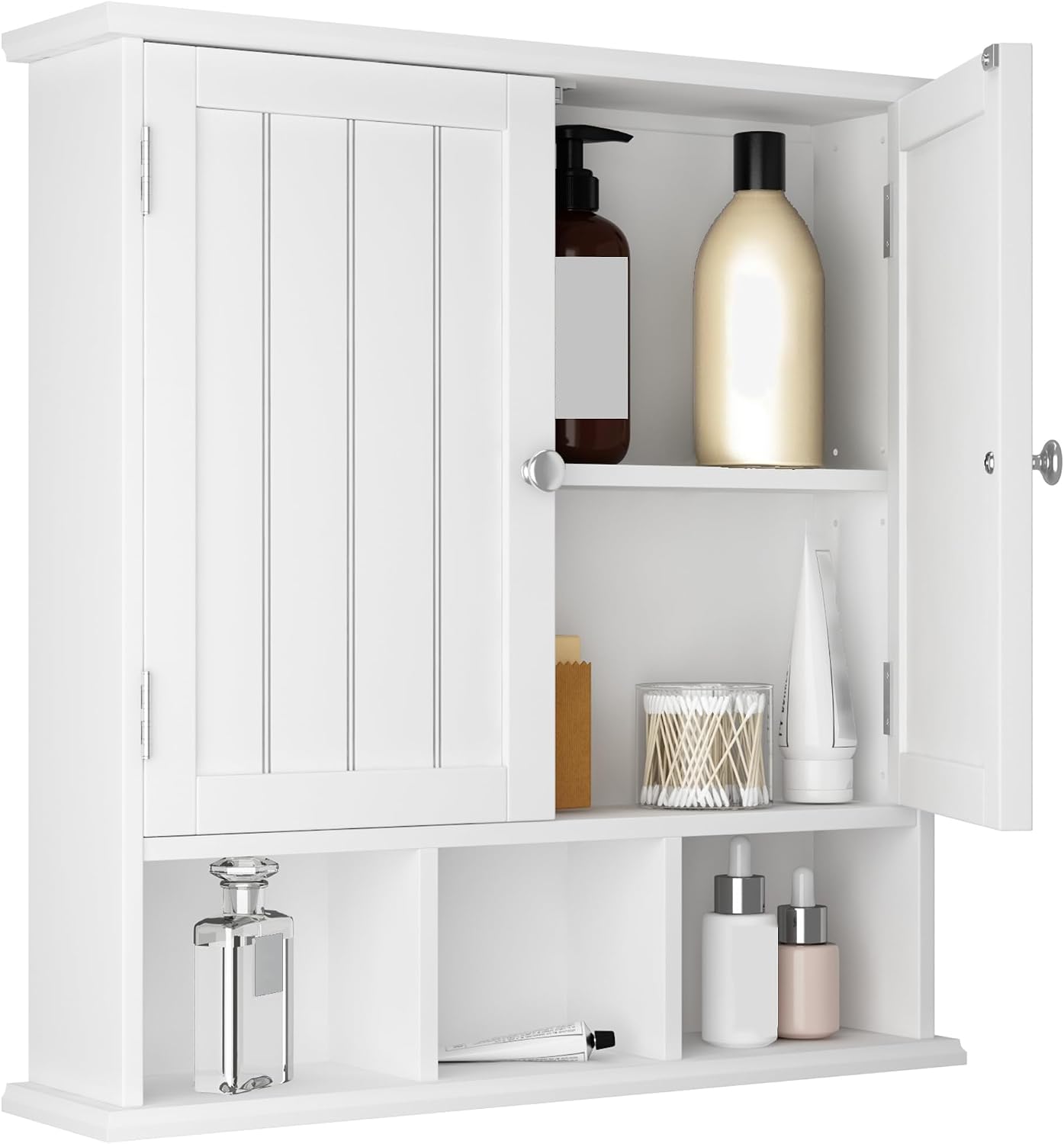 White Wall Mounted Bathroom Storage Cabinet
