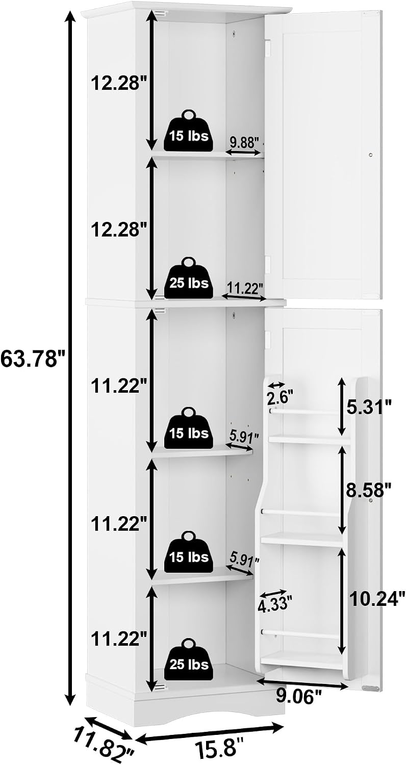 Freestanding Tall Storage Cabinet with Door
