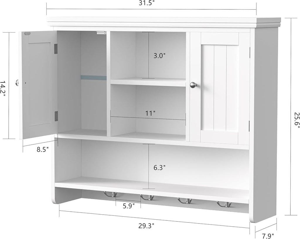 Wood Over Toilet Bathroom Wall Cabinet