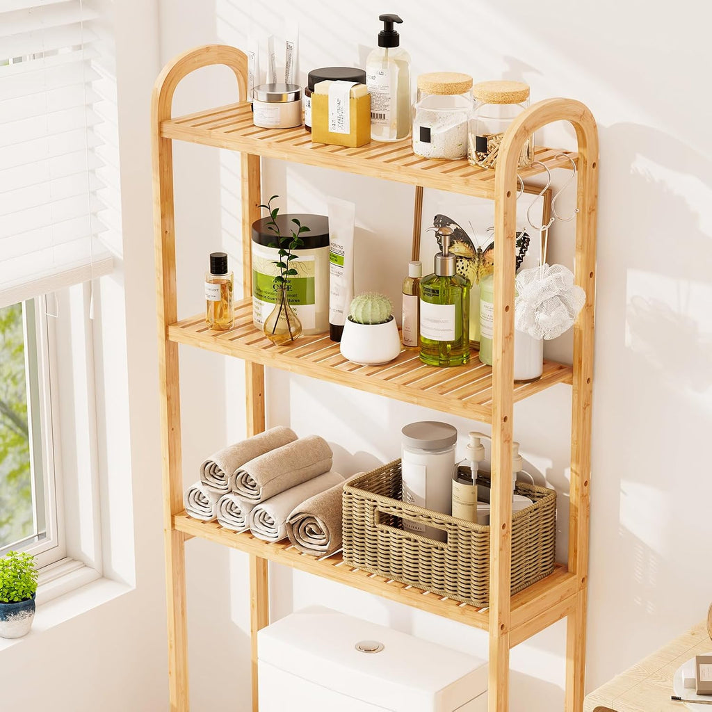 3-Tier Bamboo Over Toilet Storage Rack