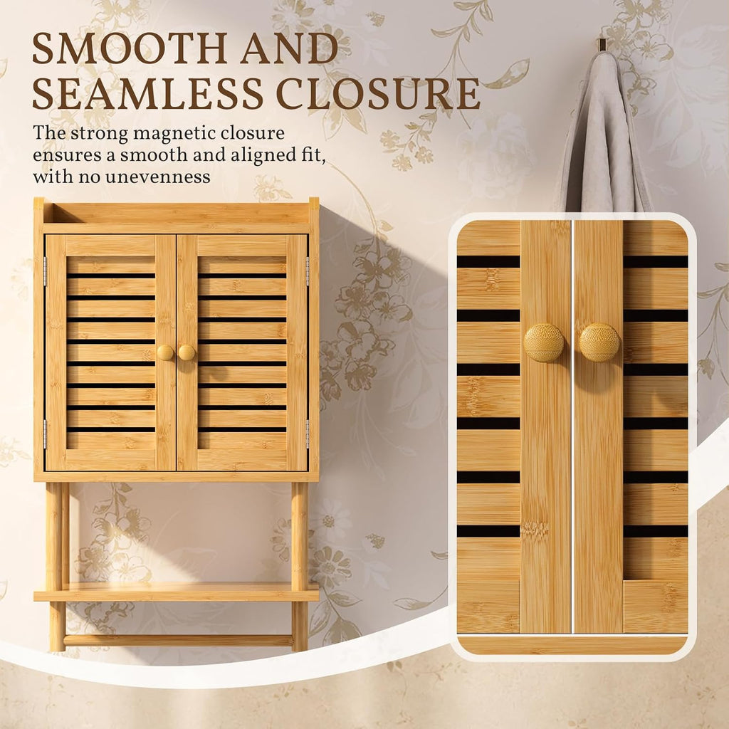 Bamboo Wall Mount Over Toilet Cabinet