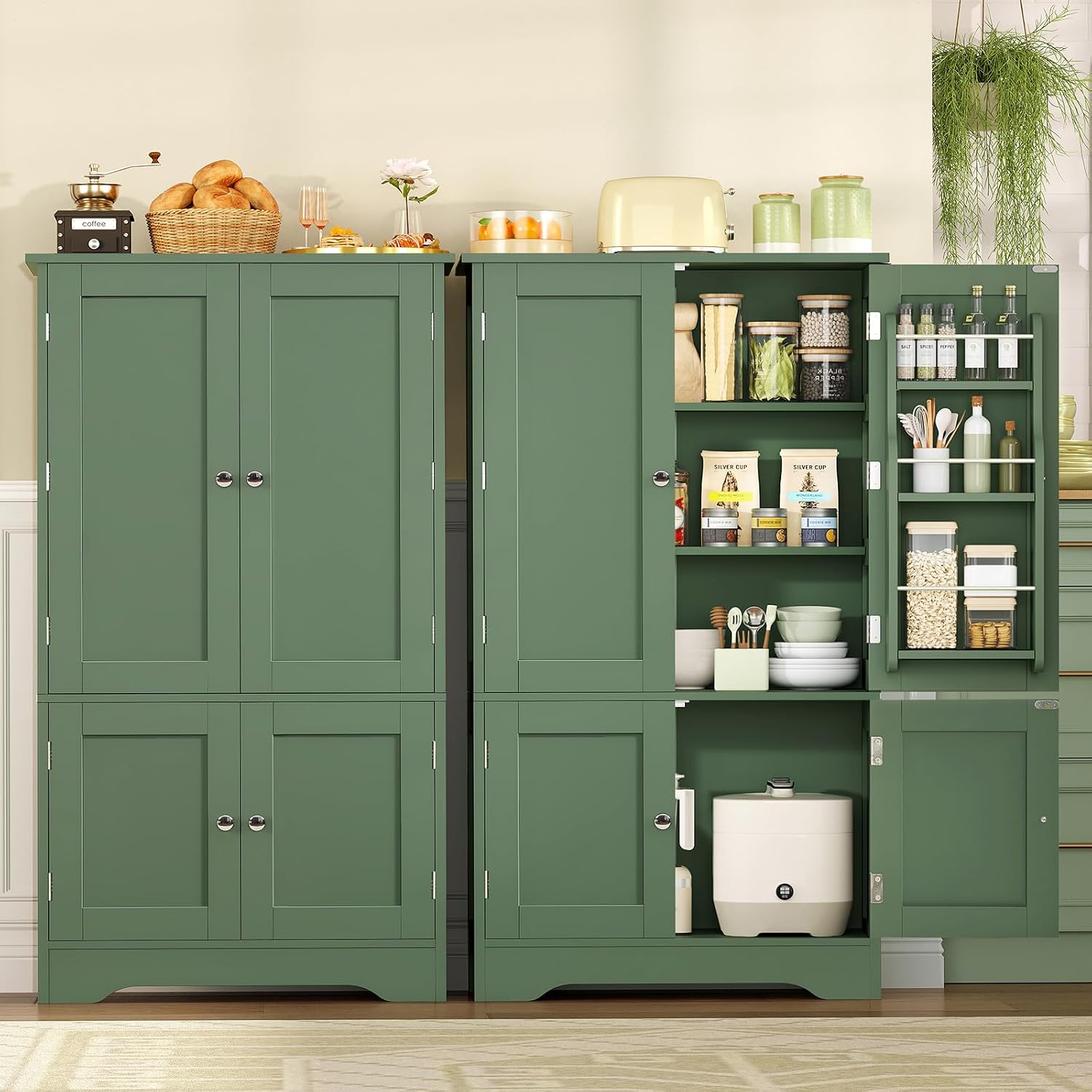 4 Doors Freestanding Kitchen Storage Cabinet