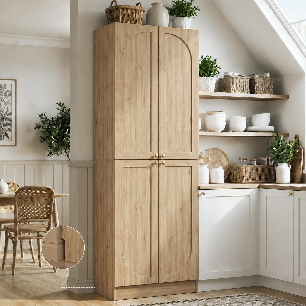 80" Extra Tall Pantry Cabinet with 4 Doors