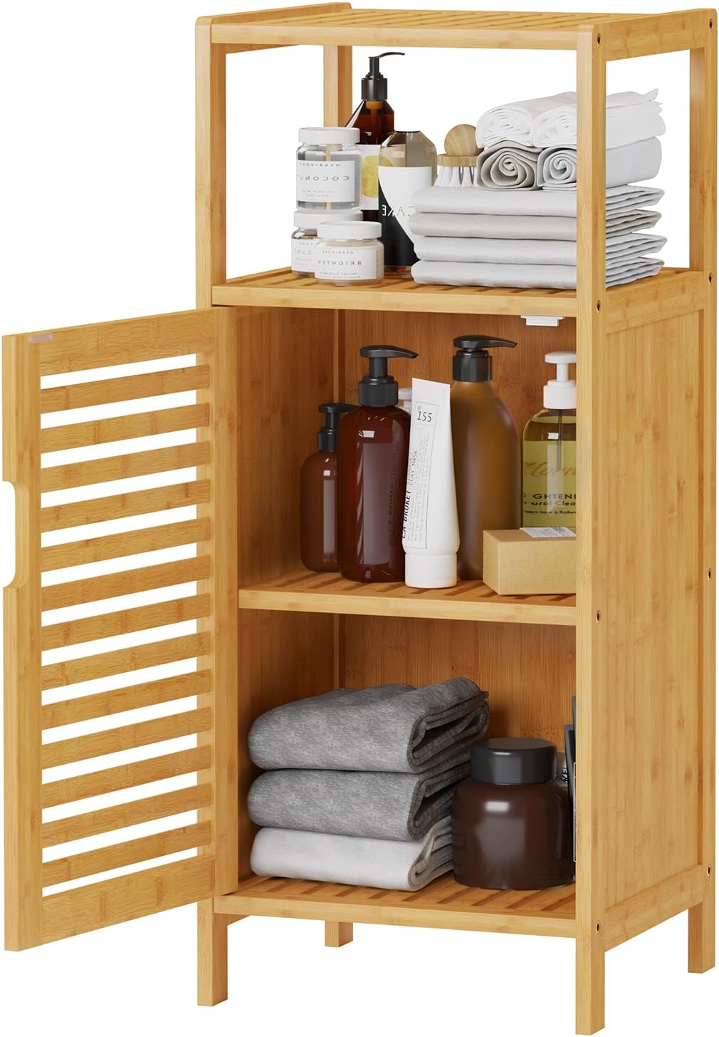 Bamboo Freestanding Bathroom Storage Cabinet