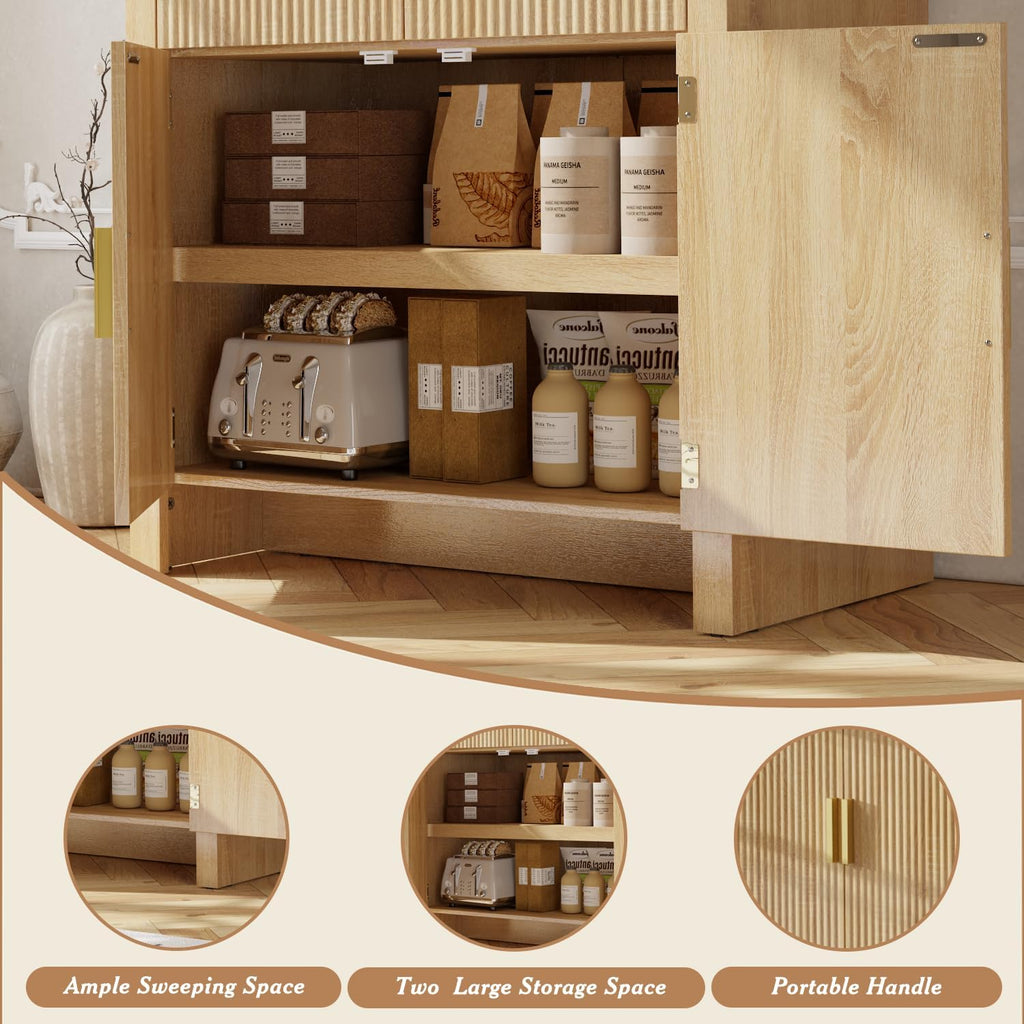 71" Arched Pantry Storage Cabinet