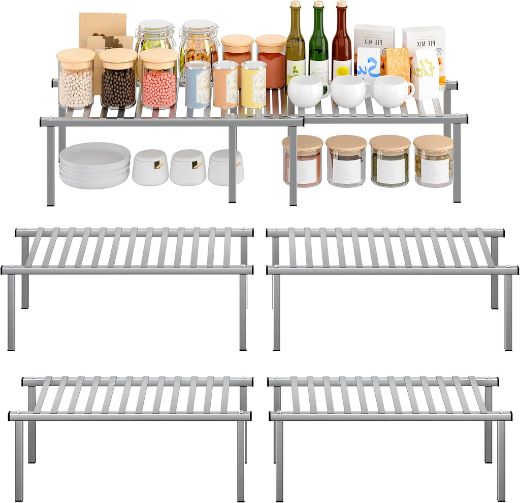 Stackable Metal Storage Shelf Set of 4