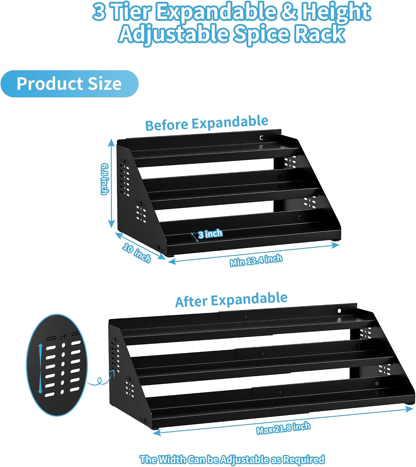 Metal Expandable Countertop Spice Rack