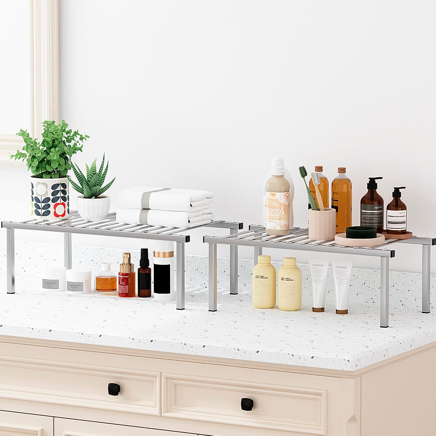 Stackable Metal Storage Shelf Set of 4