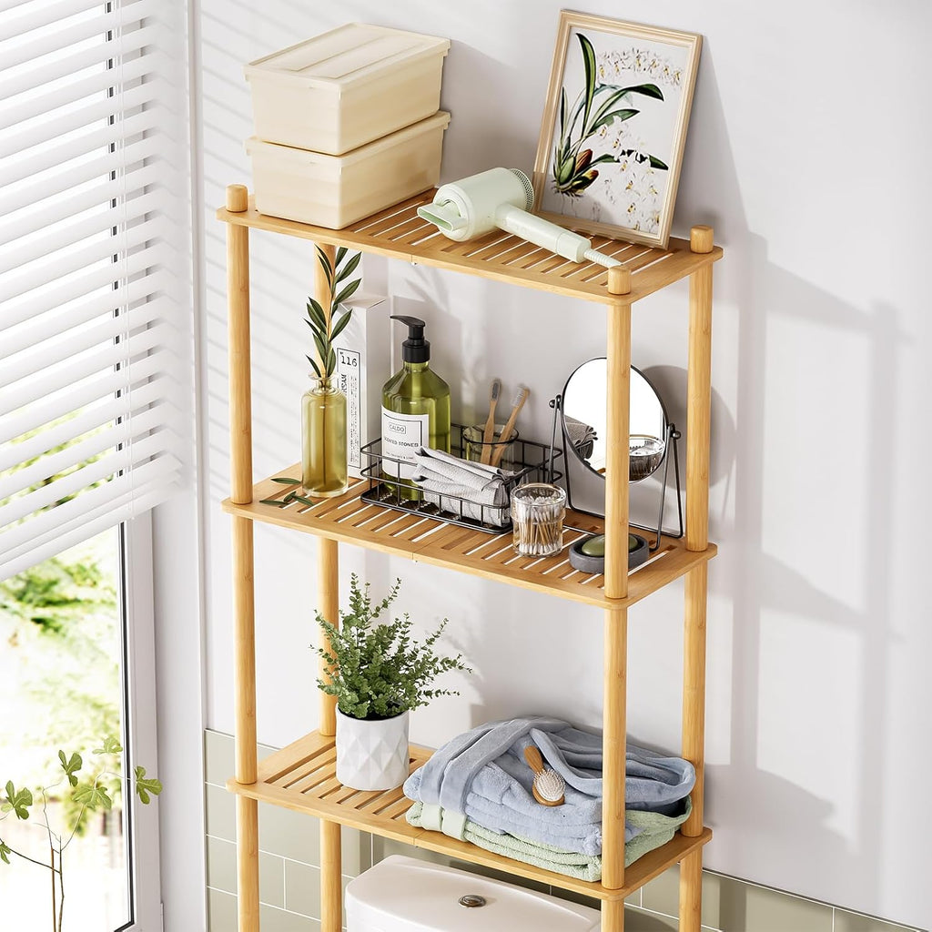 Bamboo Freestanding Over Toilet Shelf