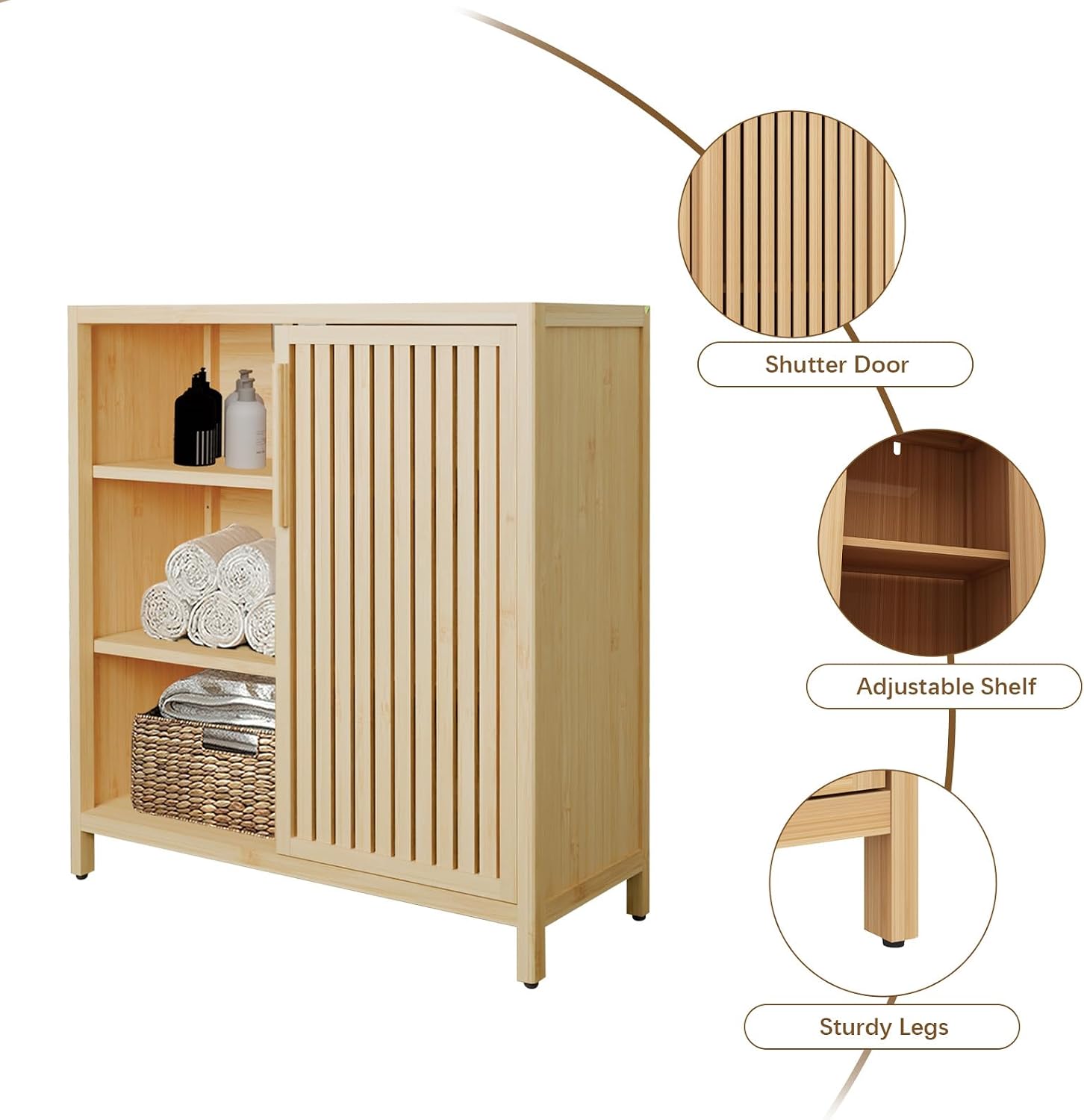 Bamboo Freestanding Bathroom Cabinet