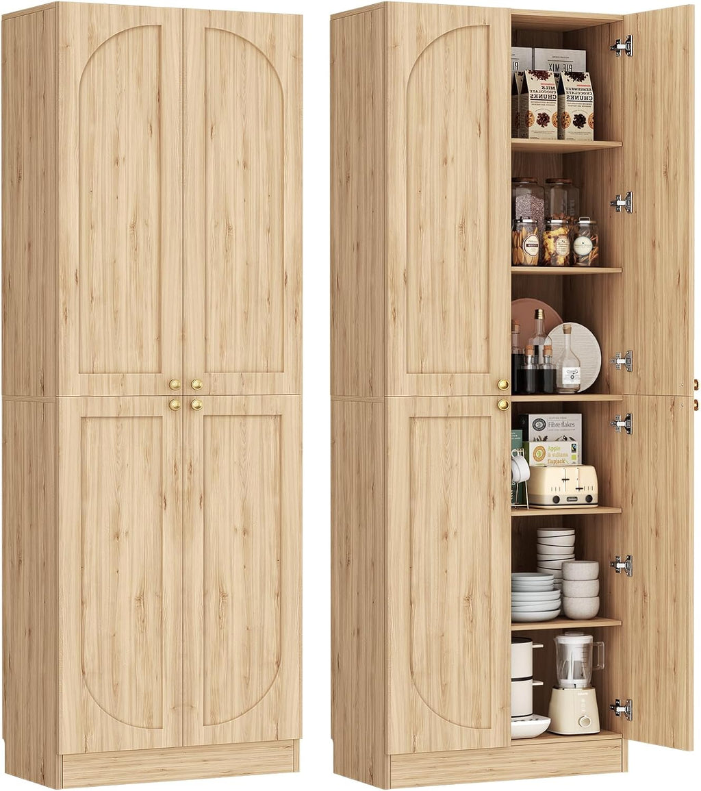 80" Extra Tall Pantry Cabinet with 4 Doors