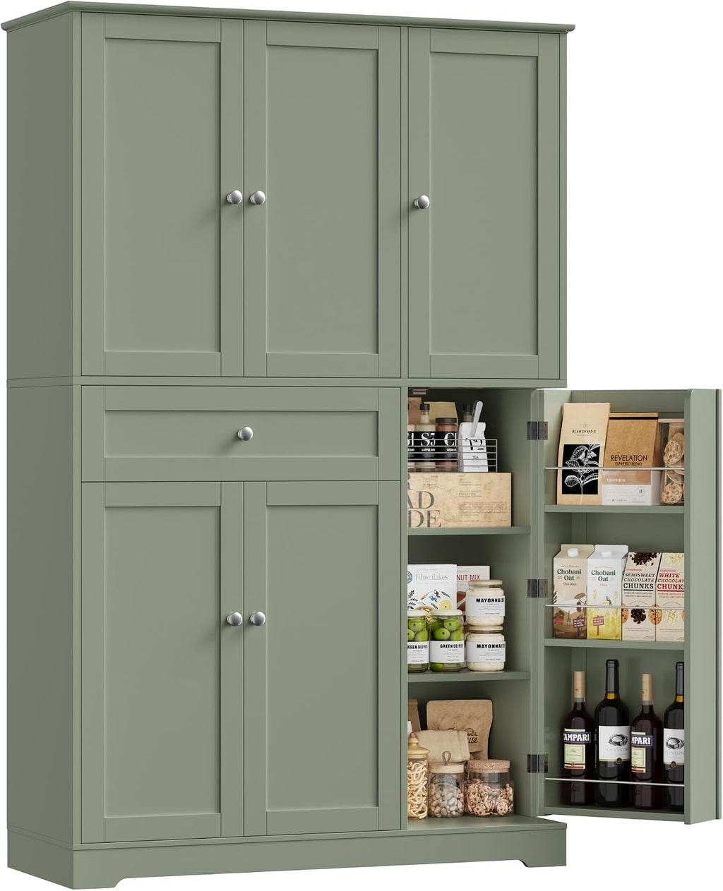 68" Tall Pantry Cabinet with Drawer & Doors