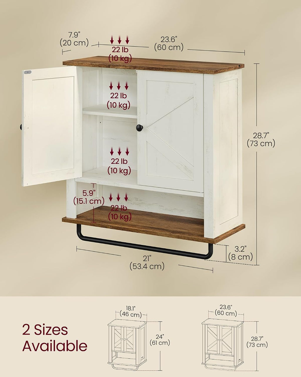 Farmhouse Wall Mount Bathroom Cabinet