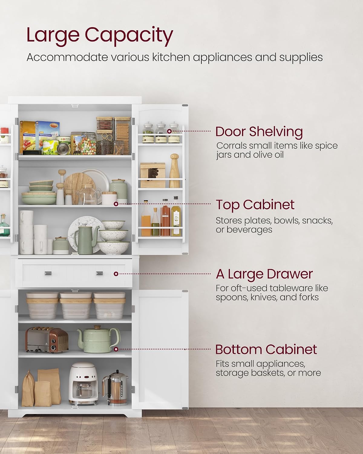 71.7" Tall Pantry Cabinet with Drawer
