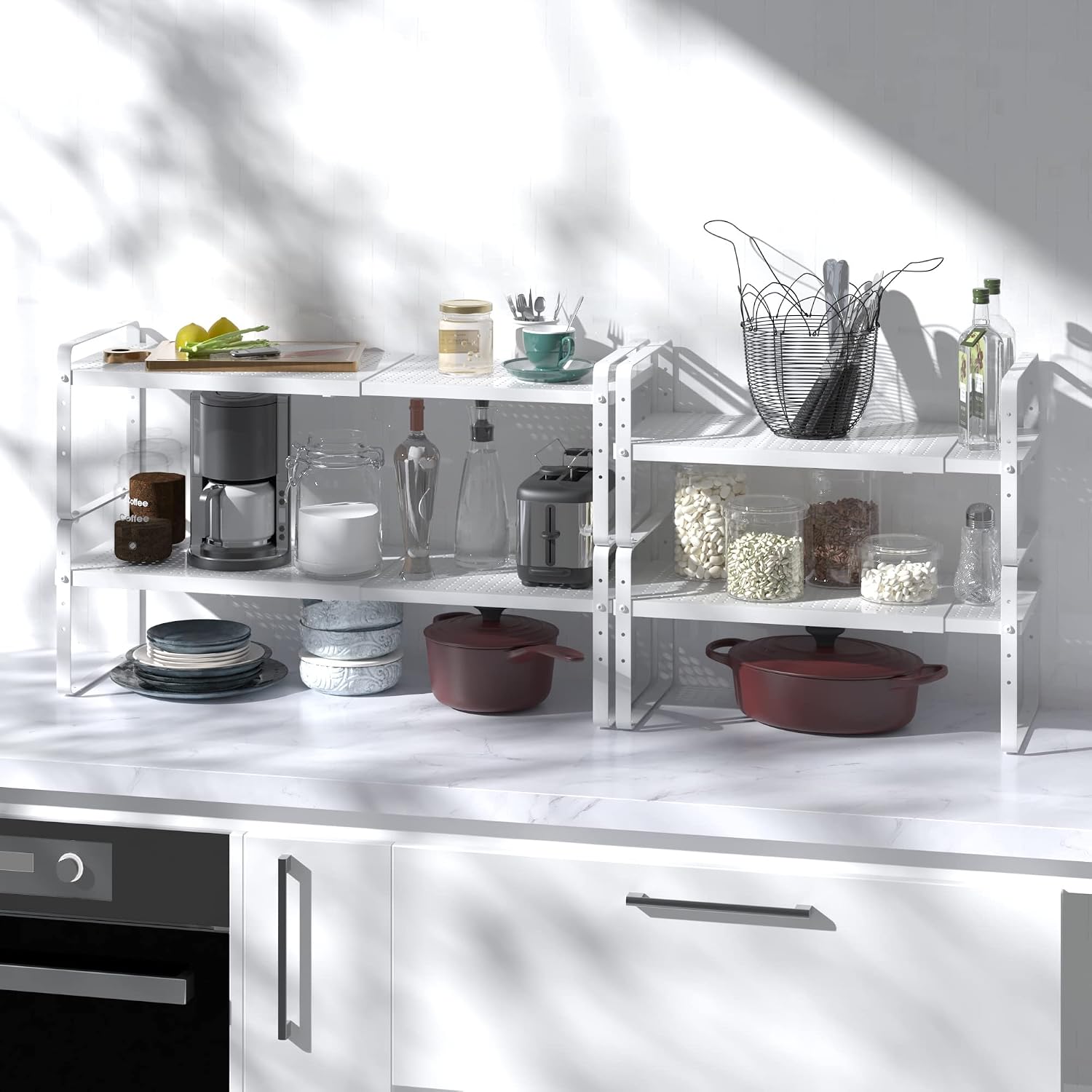 Expandable Metal Stackable Storage Shelf