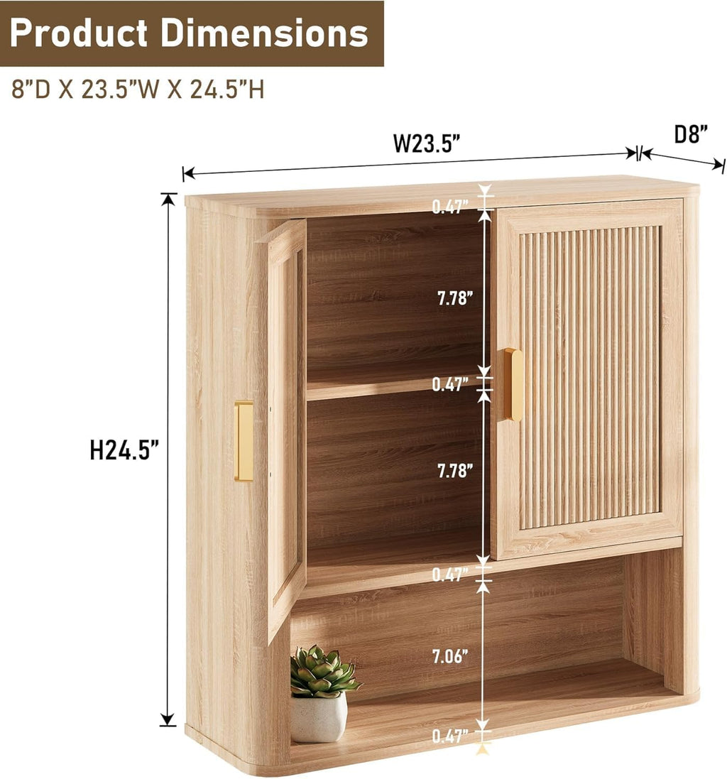 Oak Over Toilet Bathroom Wall Cabinet