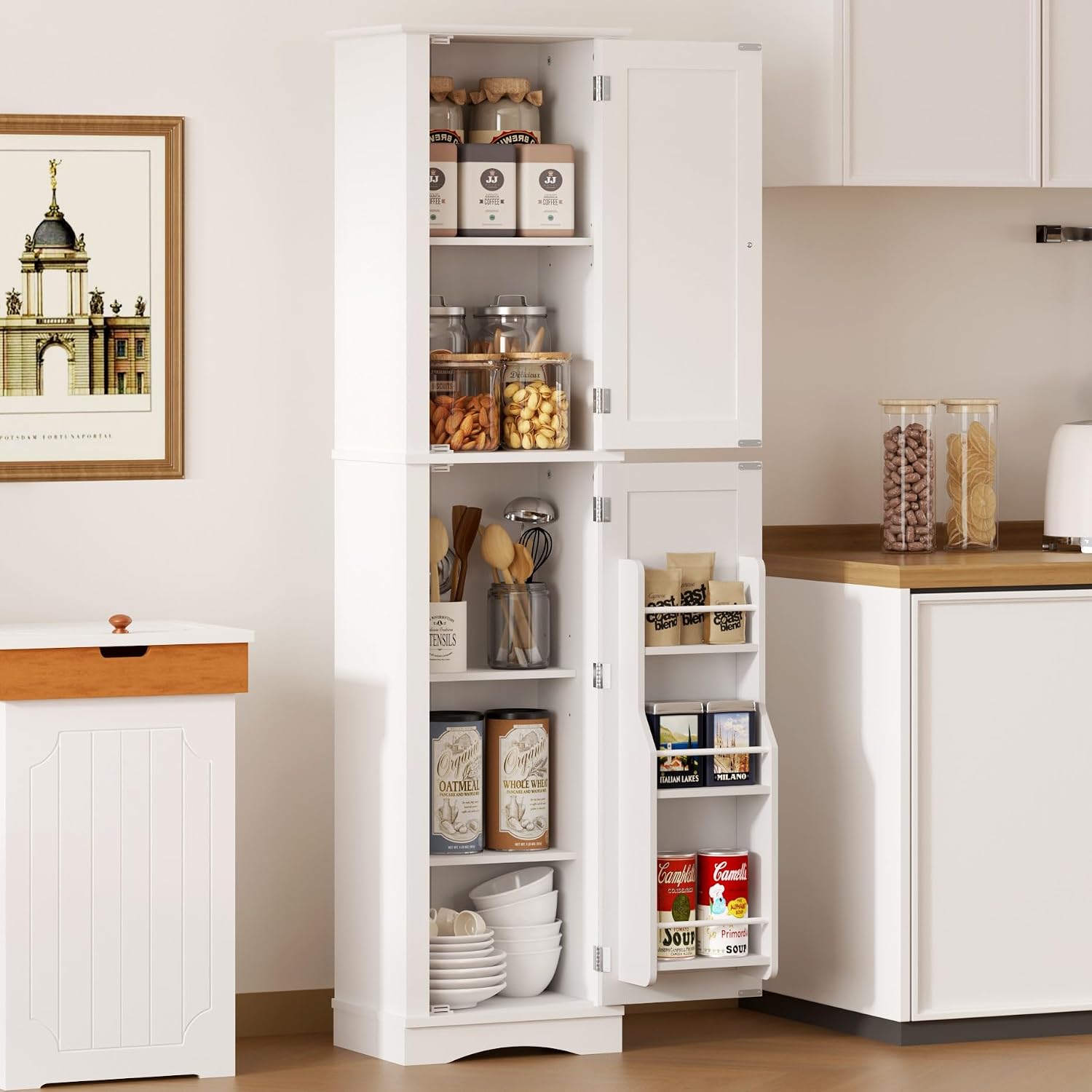 Freestanding Tall Storage Cabinet with Door
