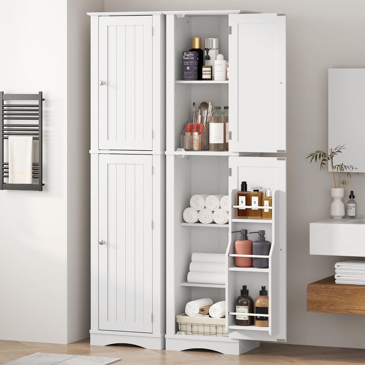 Freestanding Tall Storage Cabinet with Door