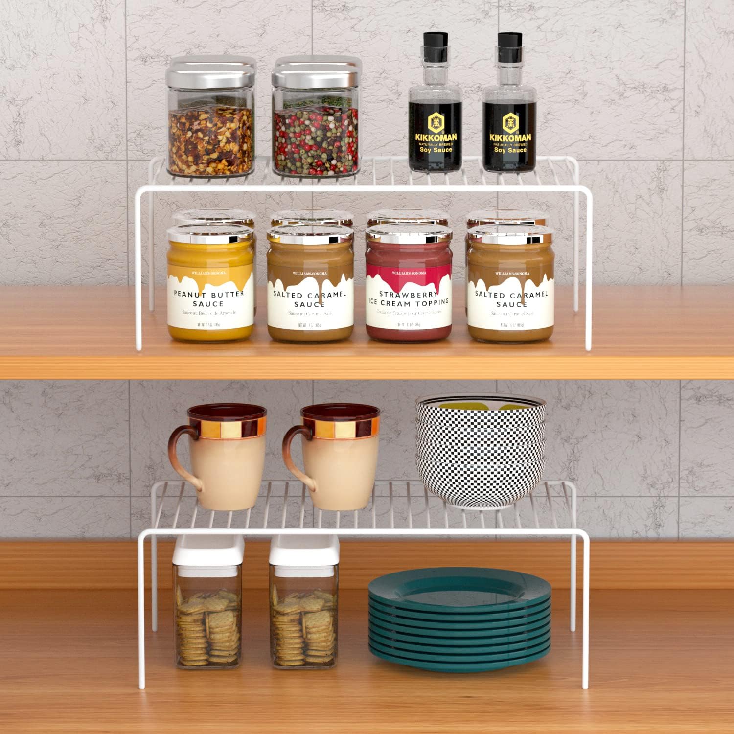 Metal Wire Cabinet Storage Shelf Set of 6