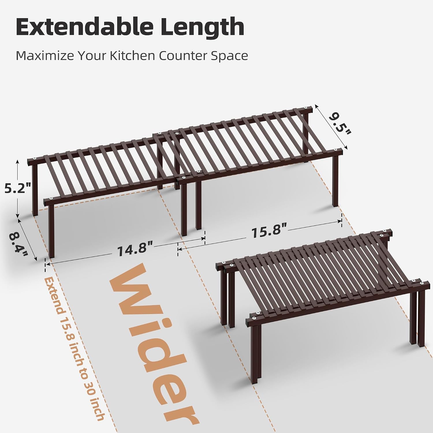 Stackable Metal Storage Shelf Set of 4