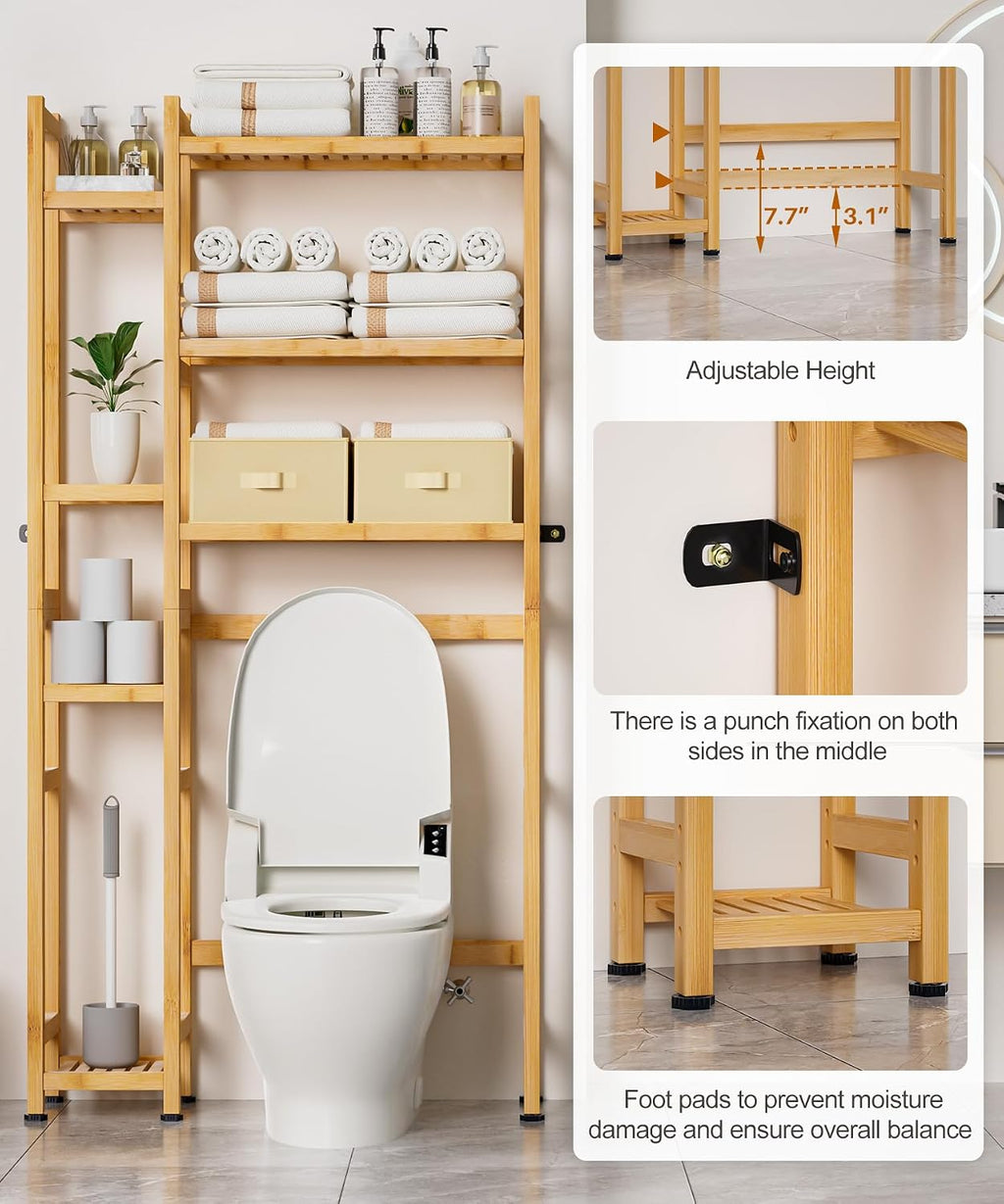 Bamboo Over Toilet Storage Rack