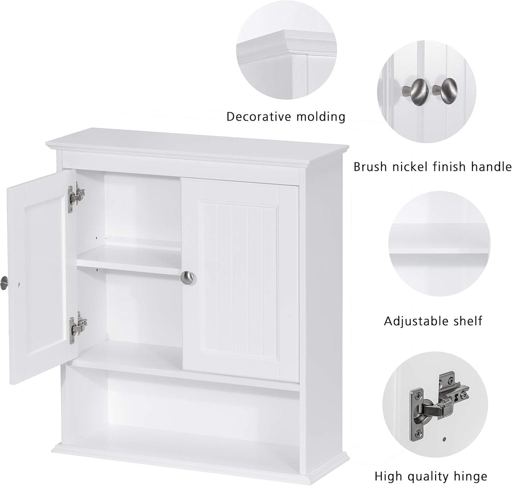 White Over Toilet Bathroom Wall Cabinet