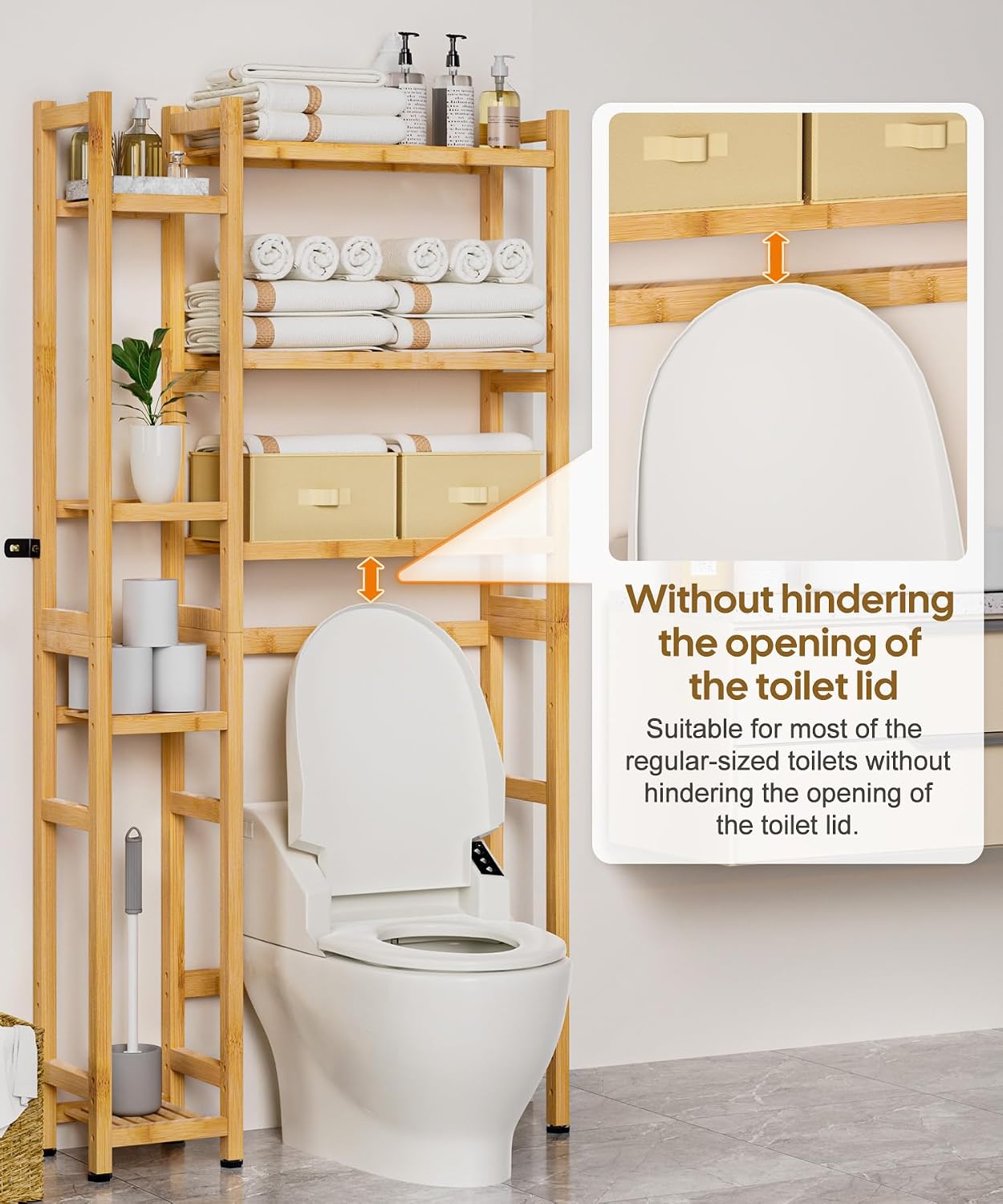 Bamboo Over Toilet Storage Rack
