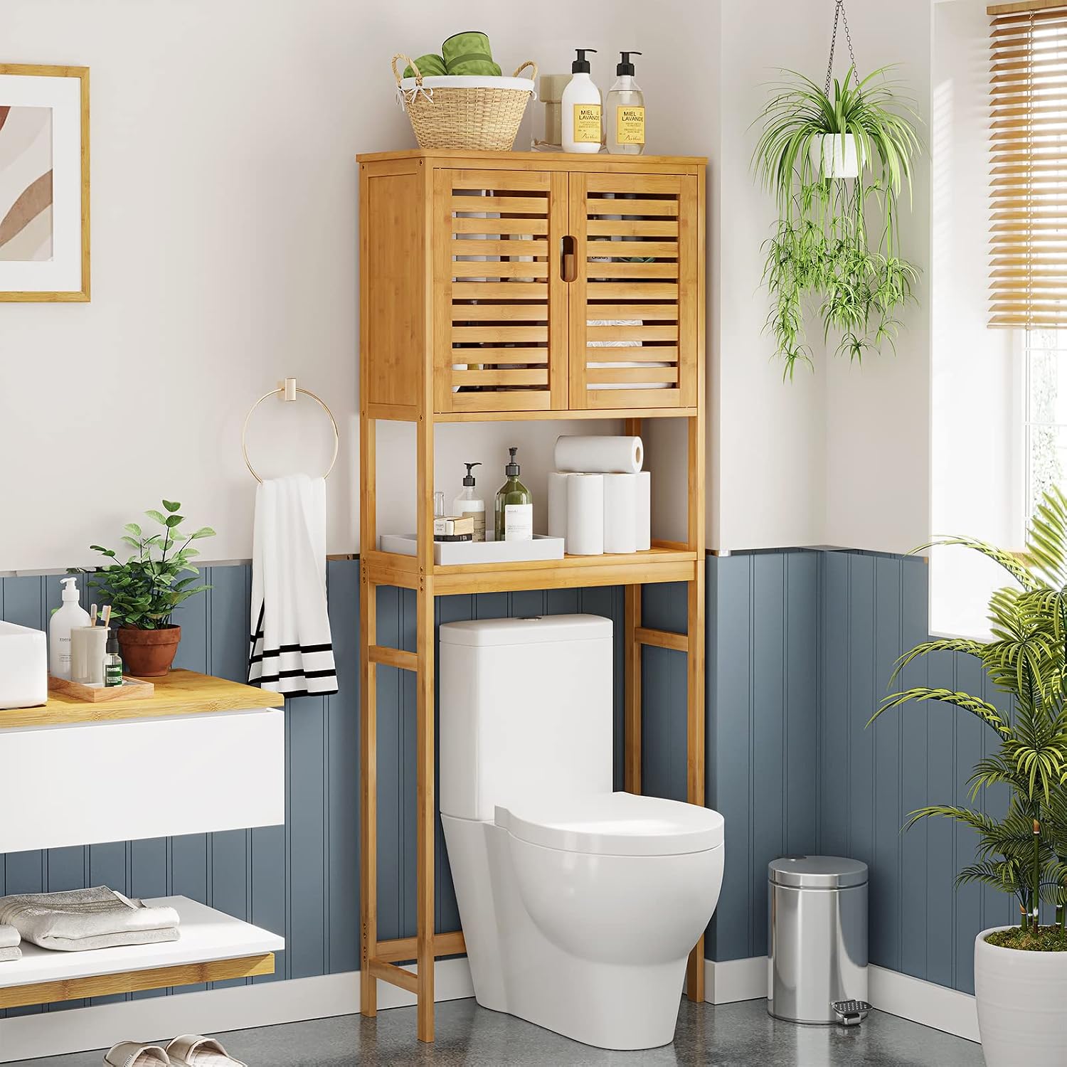 Bamboo Freestanding Over Toilet Cabinet