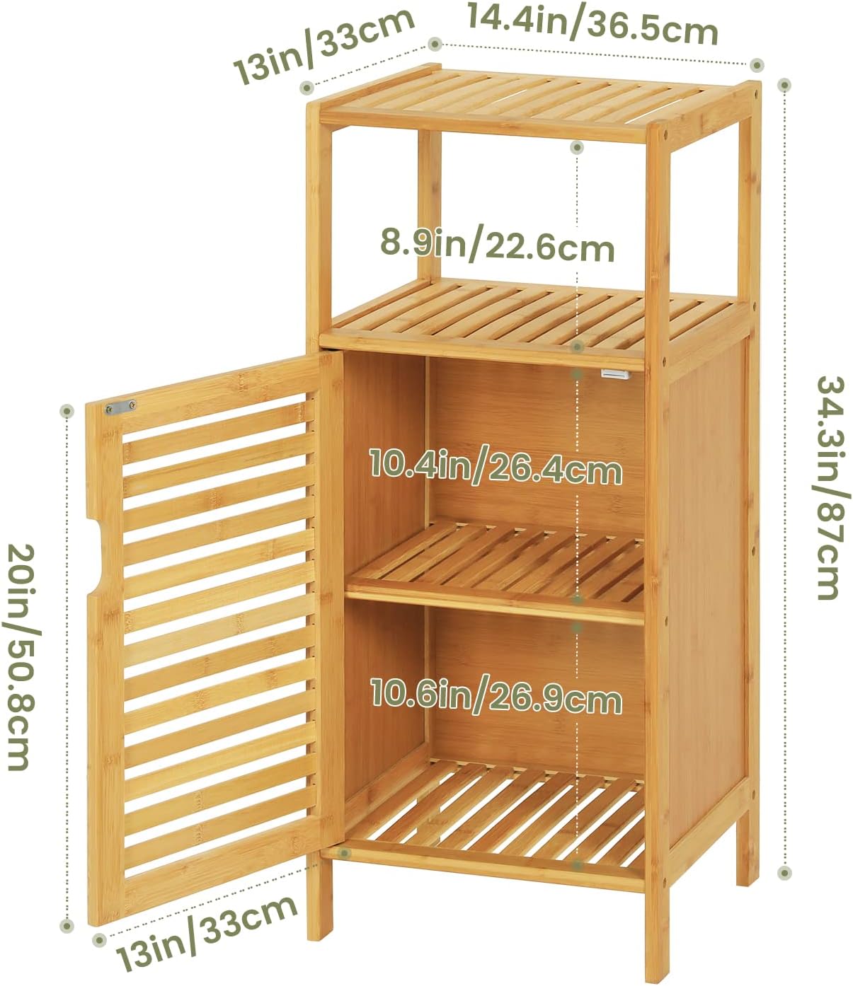 Bamboo Freestanding Bathroom Storage Cabinet