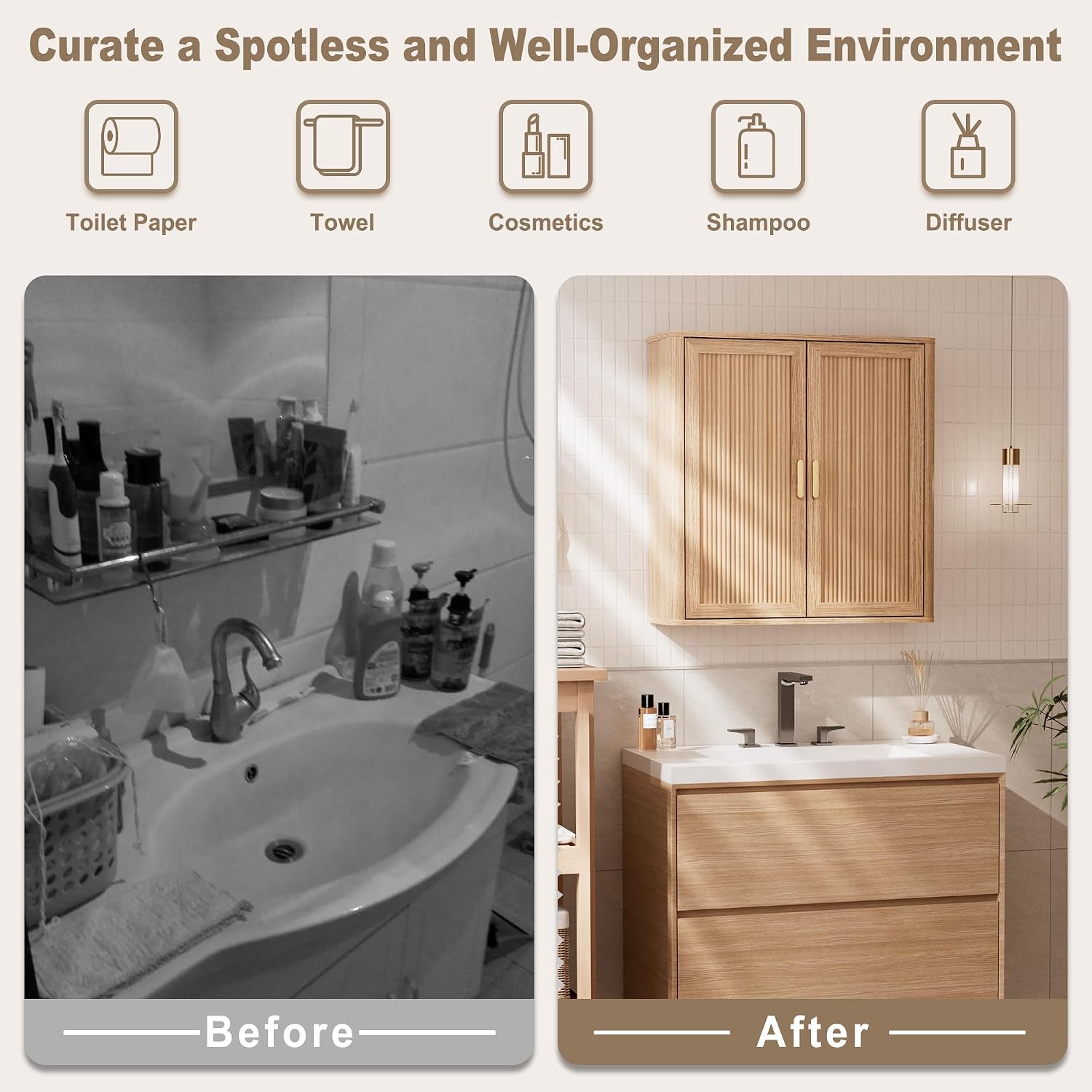 Over Toilet Bathroom Storage Cabinet