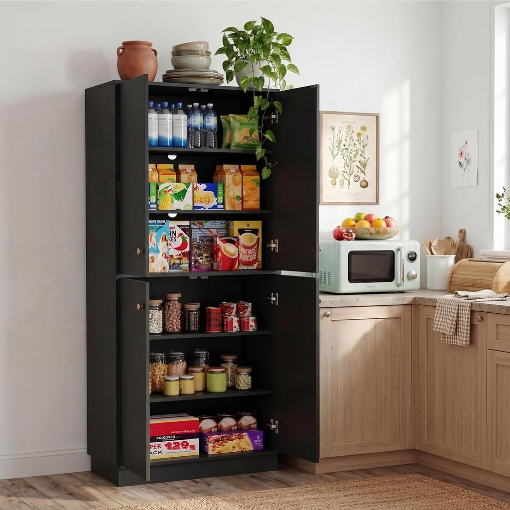 68" Freestanding Pantry Cabinet with 4 Doors