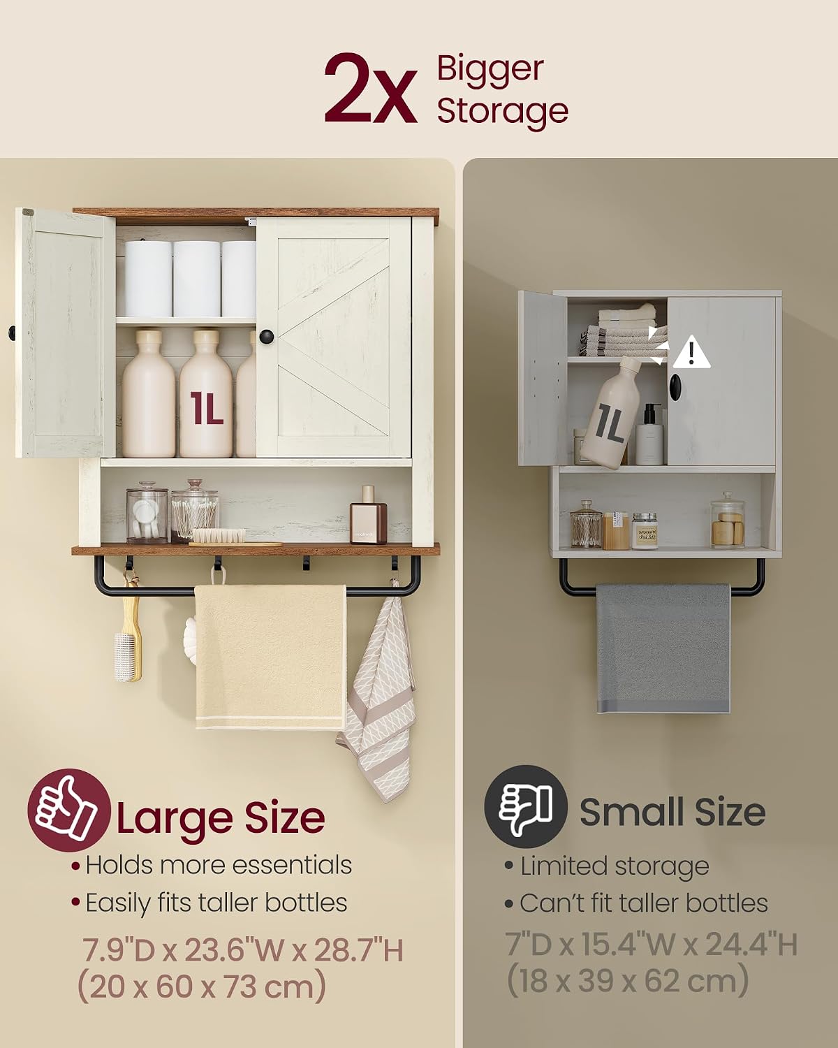 Farmhouse Wall Mount Bathroom Cabinet