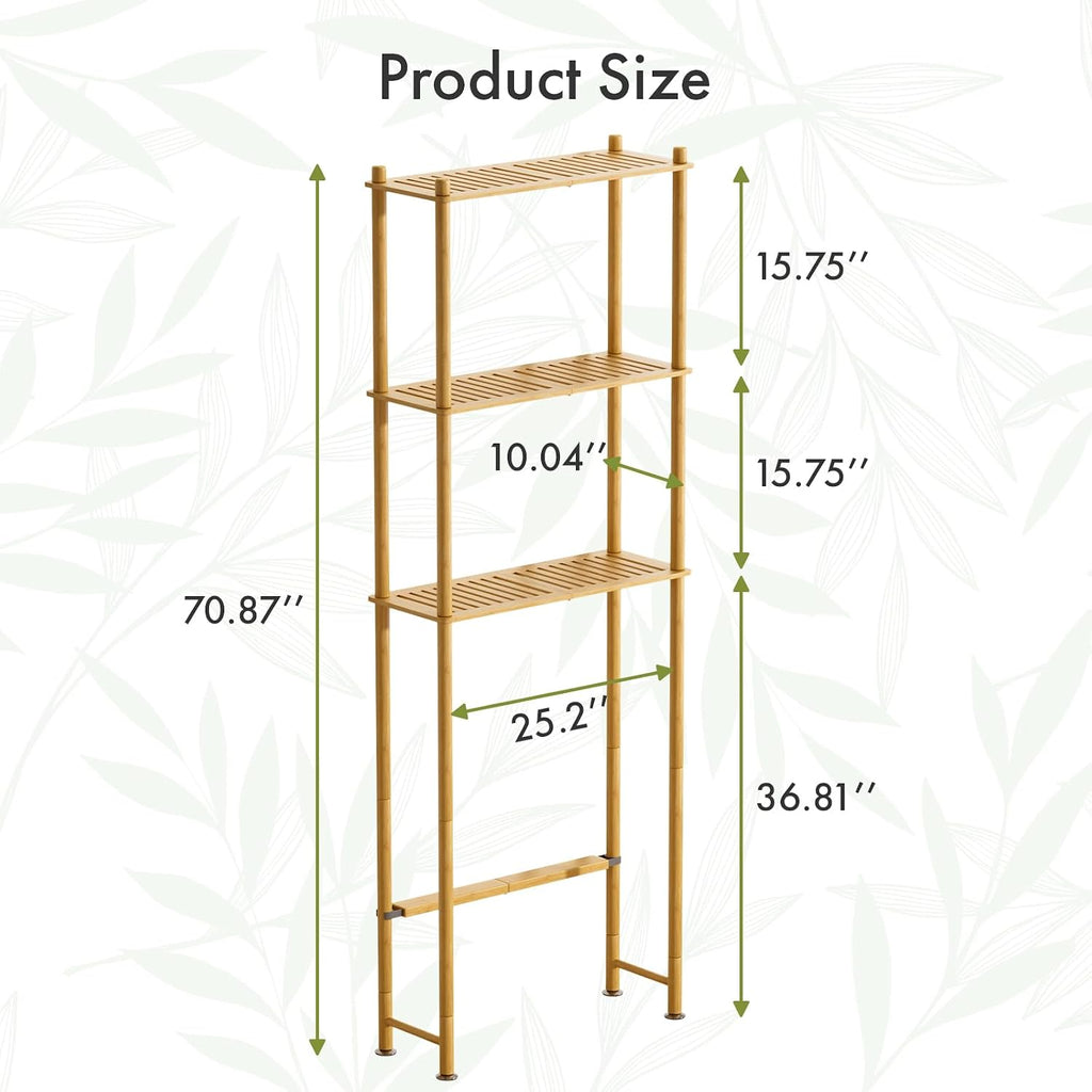Bamboo Freestanding Over Toilet Shelf