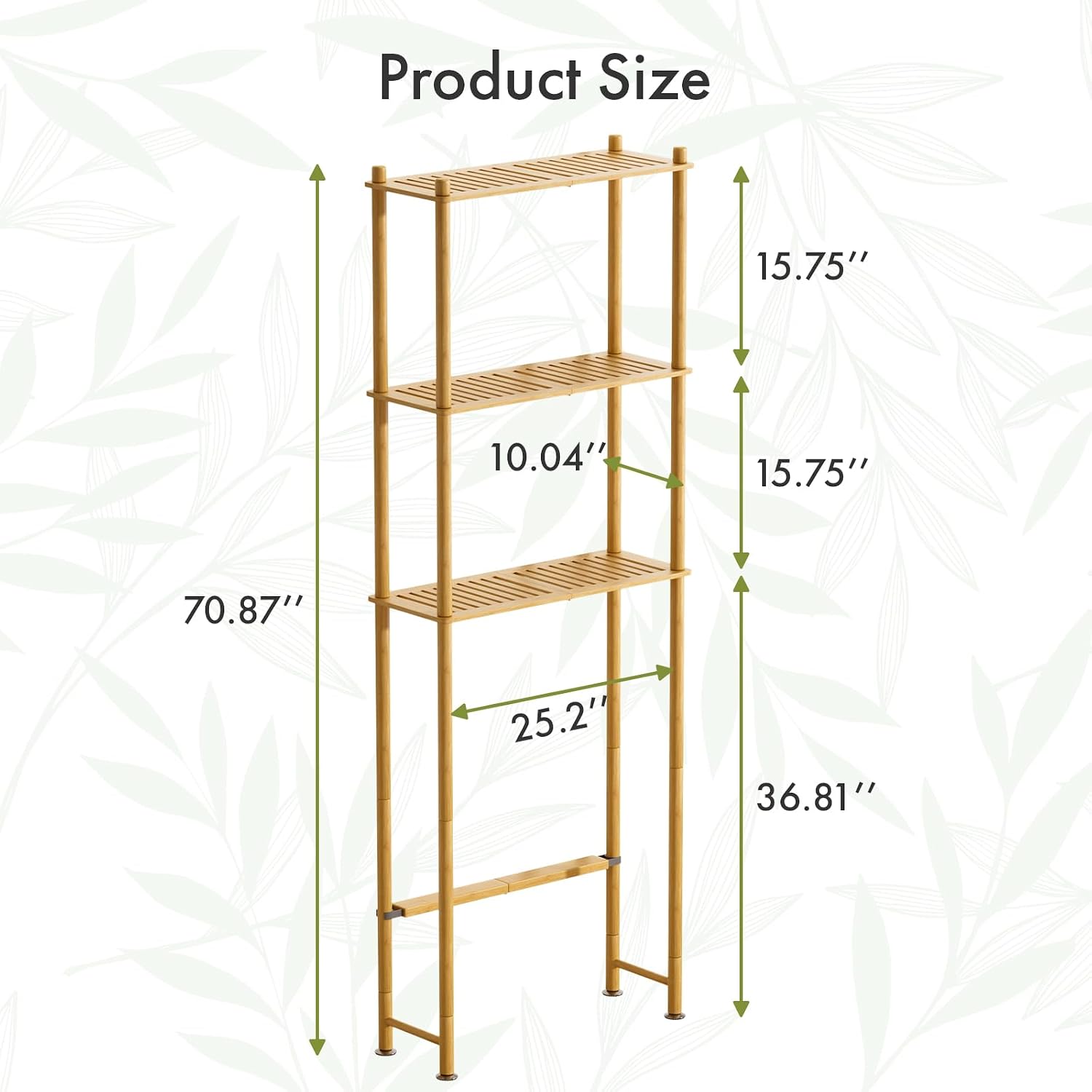 Bamboo Freestanding Over Toilet Shelf