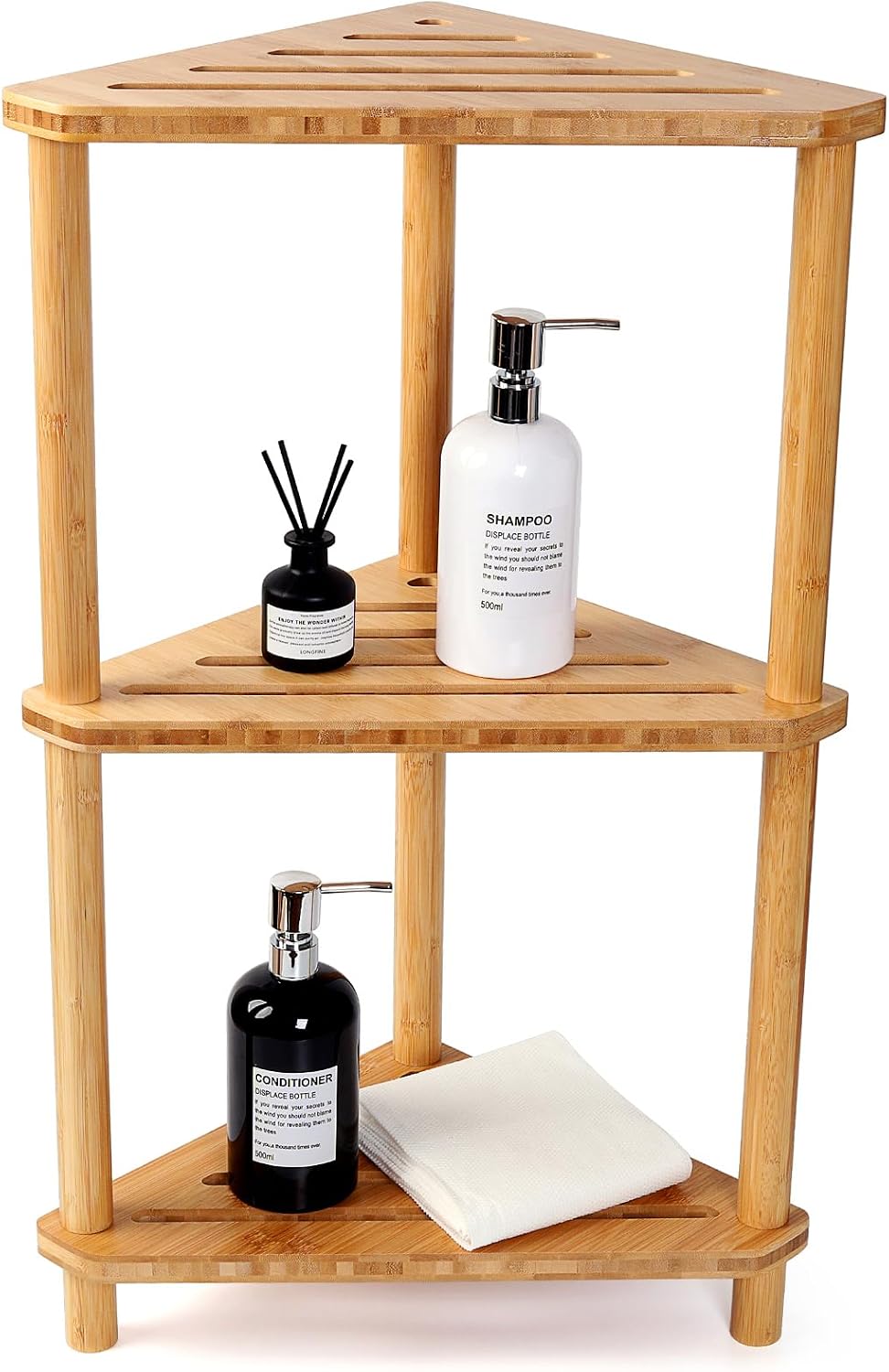 Bamboo Freestanding Shower Corner Shelf