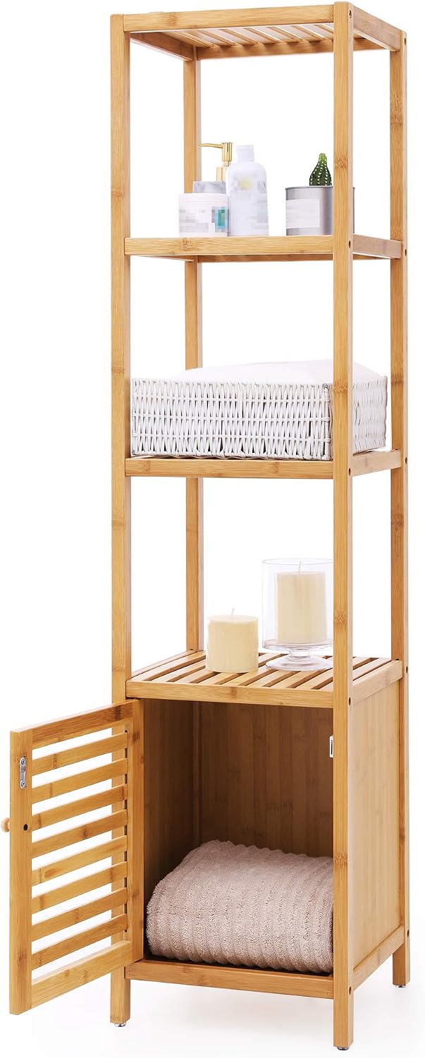 Bamboo Freestanding Bathroom Storage Rack