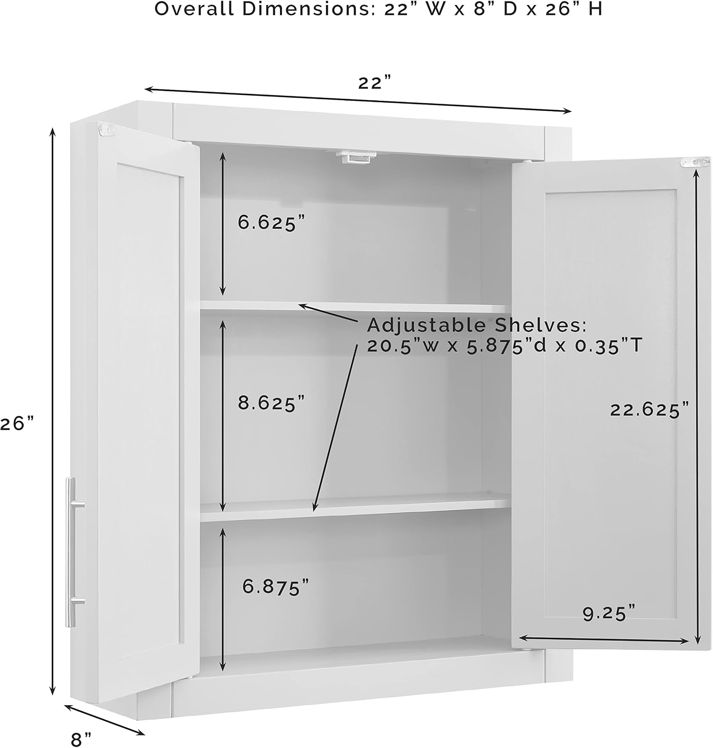 Wall Mount Bathroom Medicine Storage Cabinet