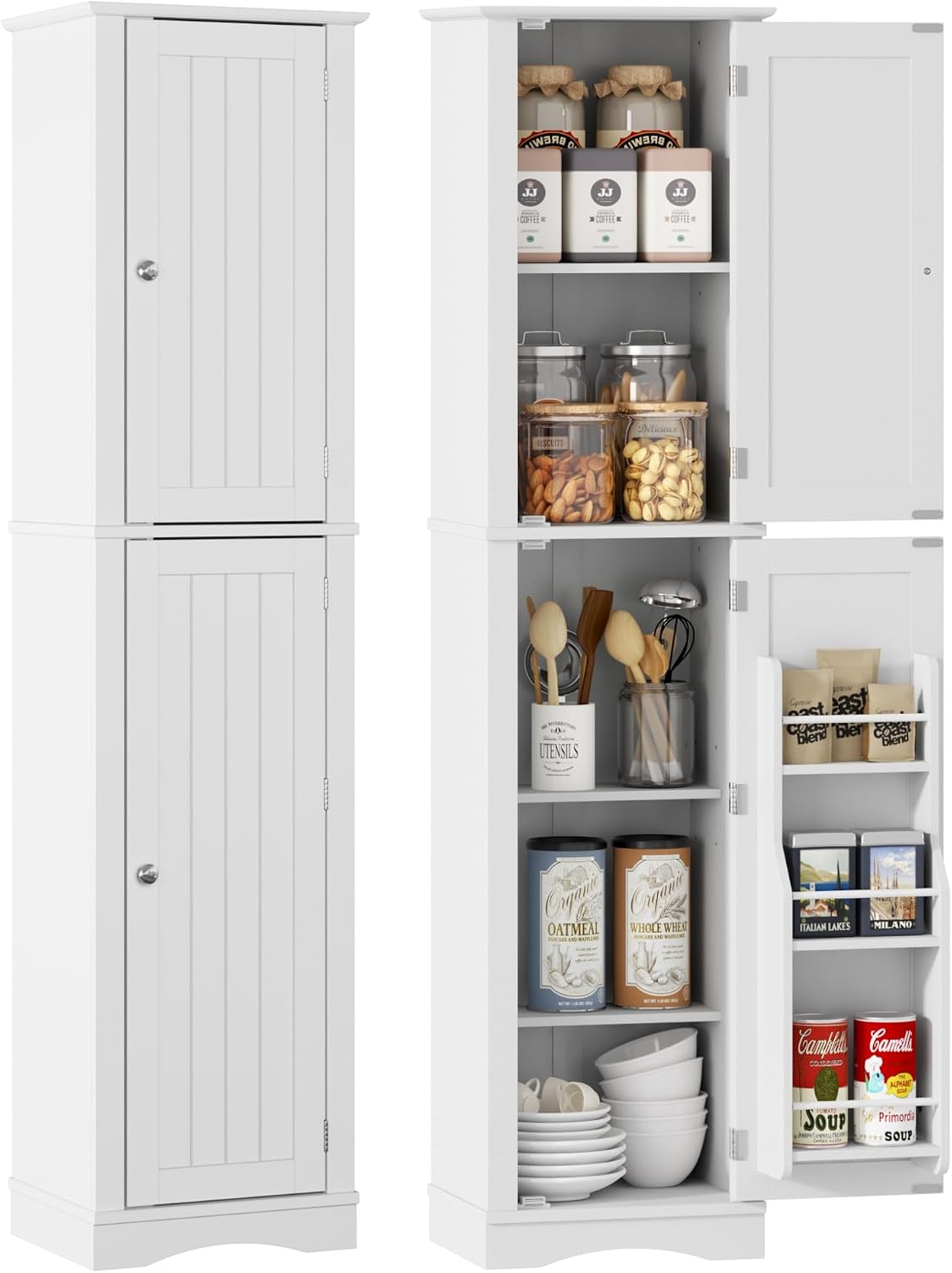 Freestanding Tall Storage Cabinet with Door
