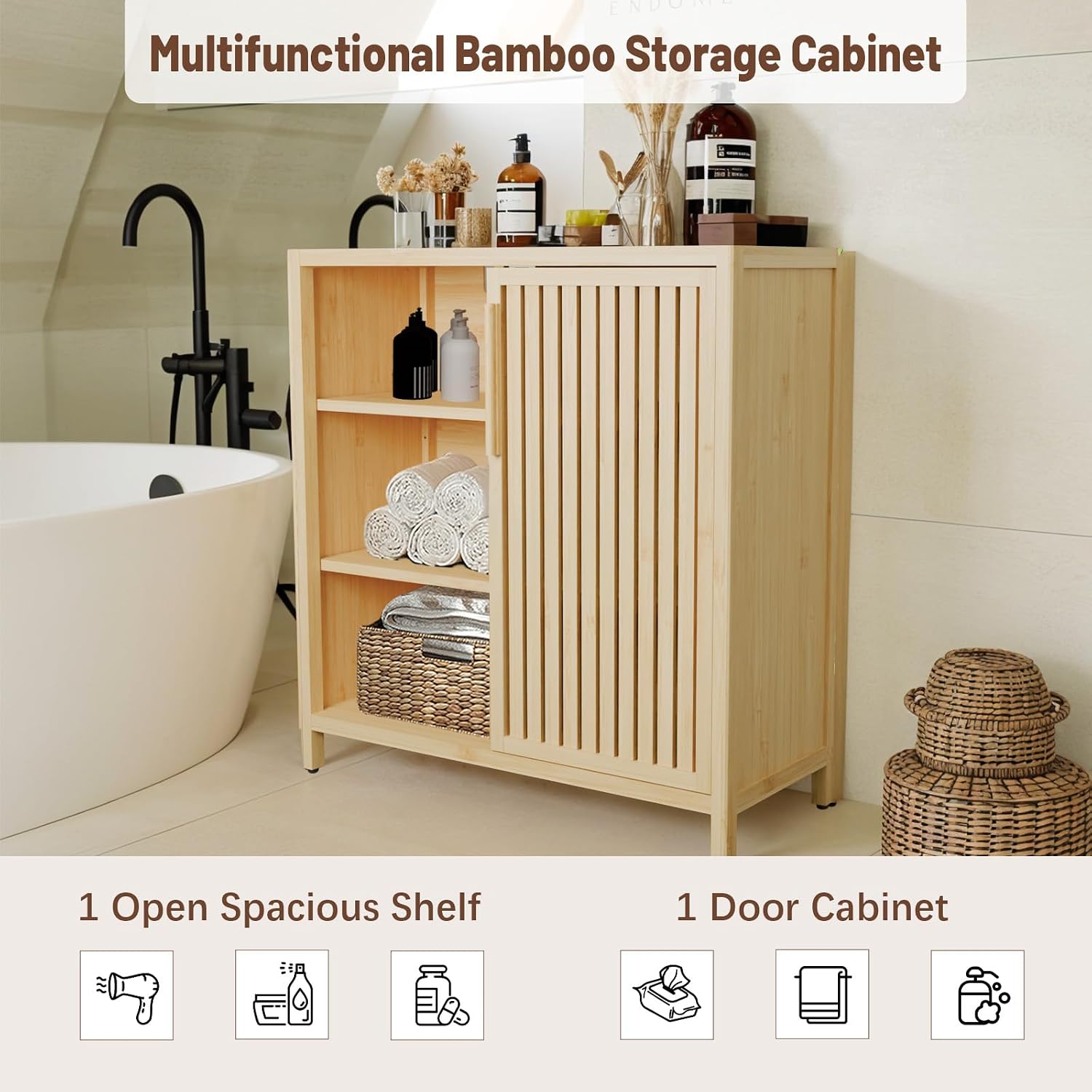 Bamboo Freestanding Bathroom Cabinet