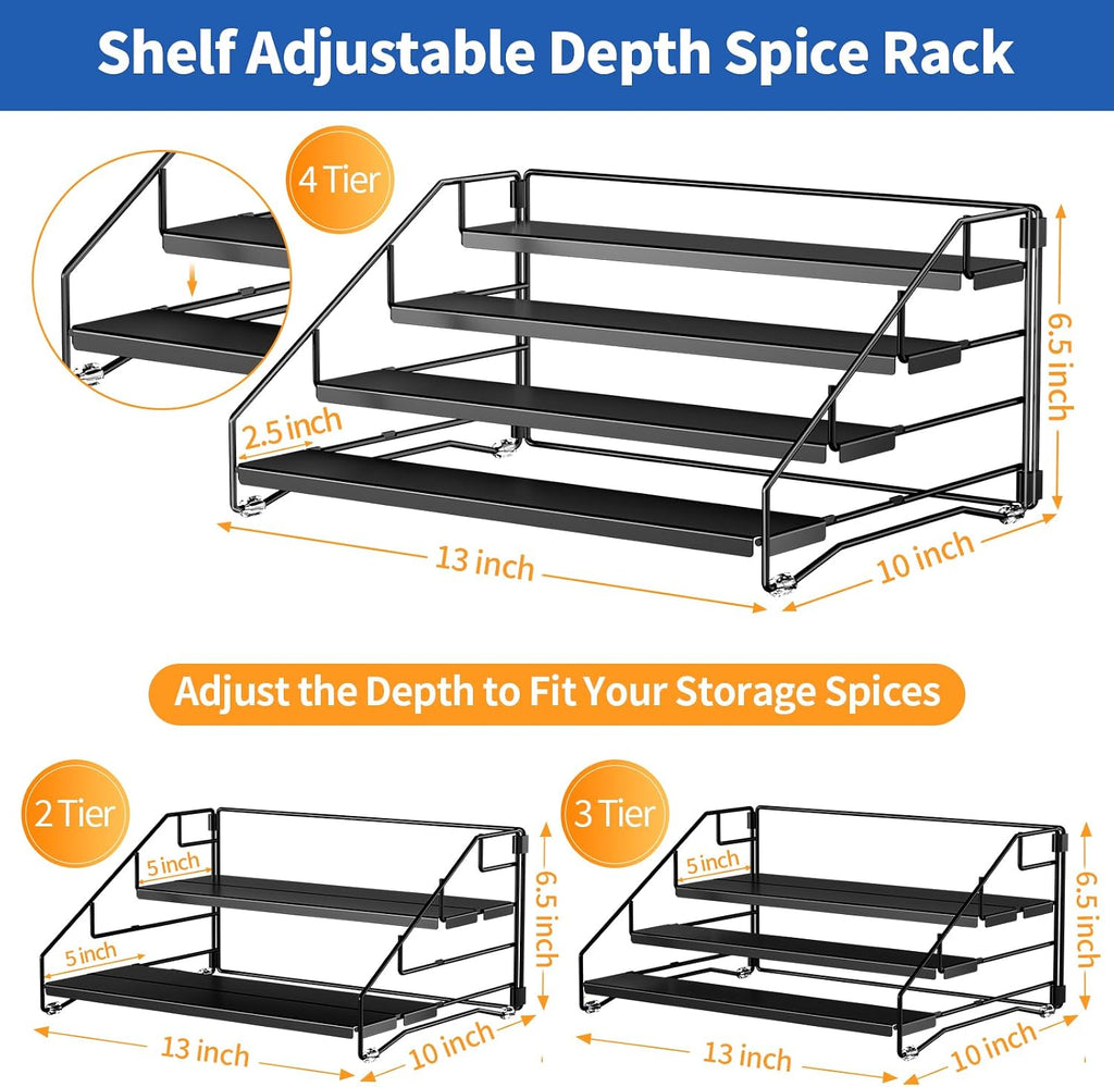 Metal Countertop Spice Rack Organizer